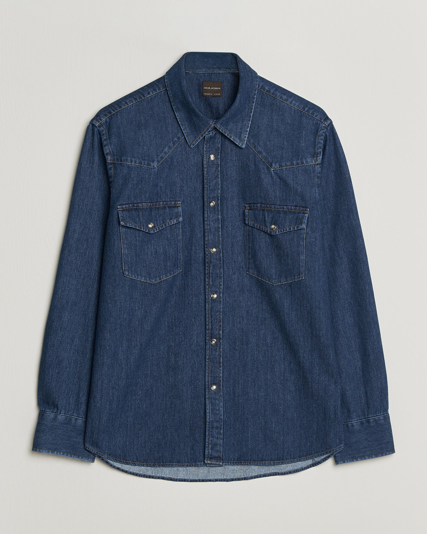 Homme | Chemises | Oscar Jacobson | Straight Fit Western Shirt Blue