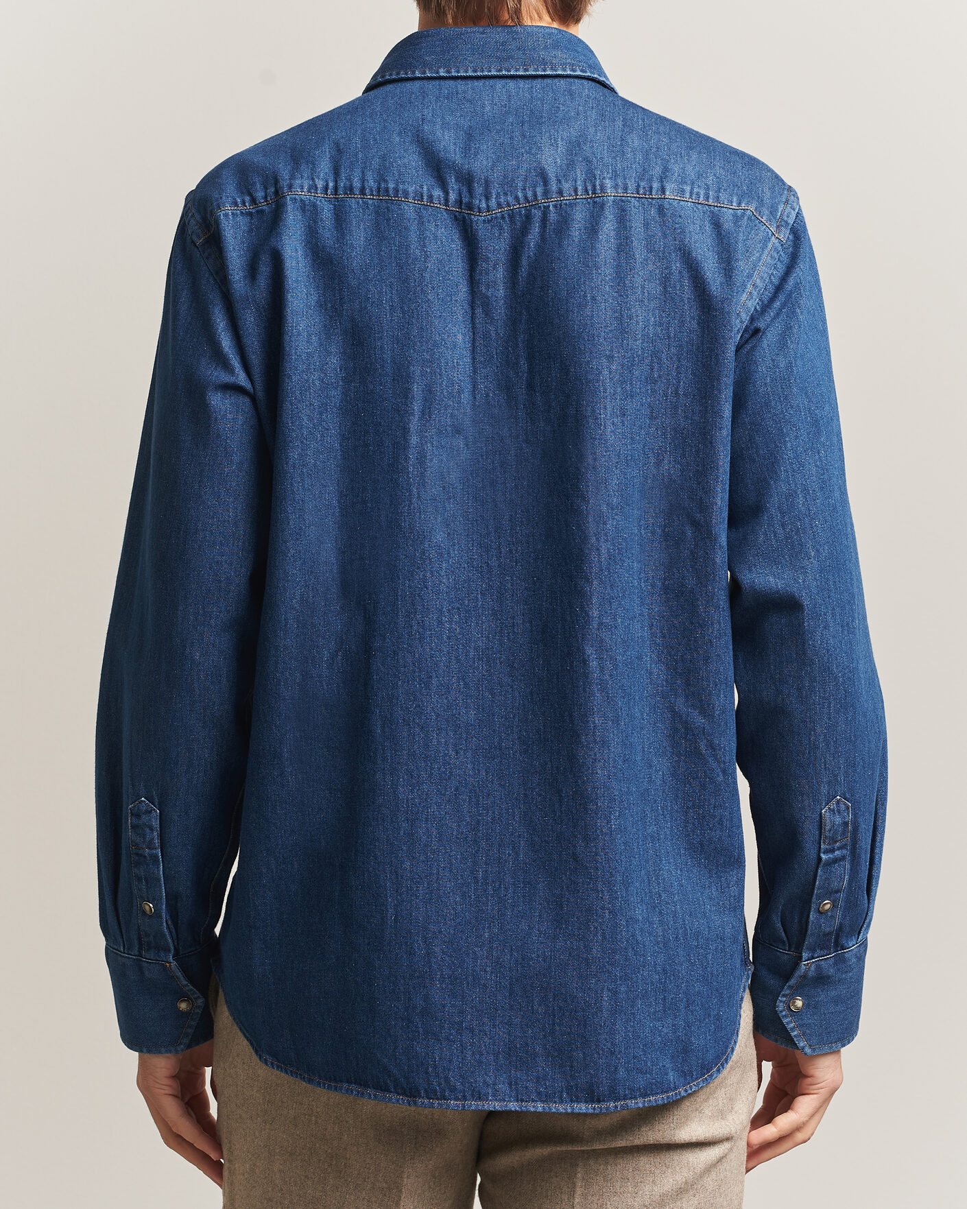 Homme | Chemises | Oscar Jacobson | Straight Fit Western Shirt Blue
