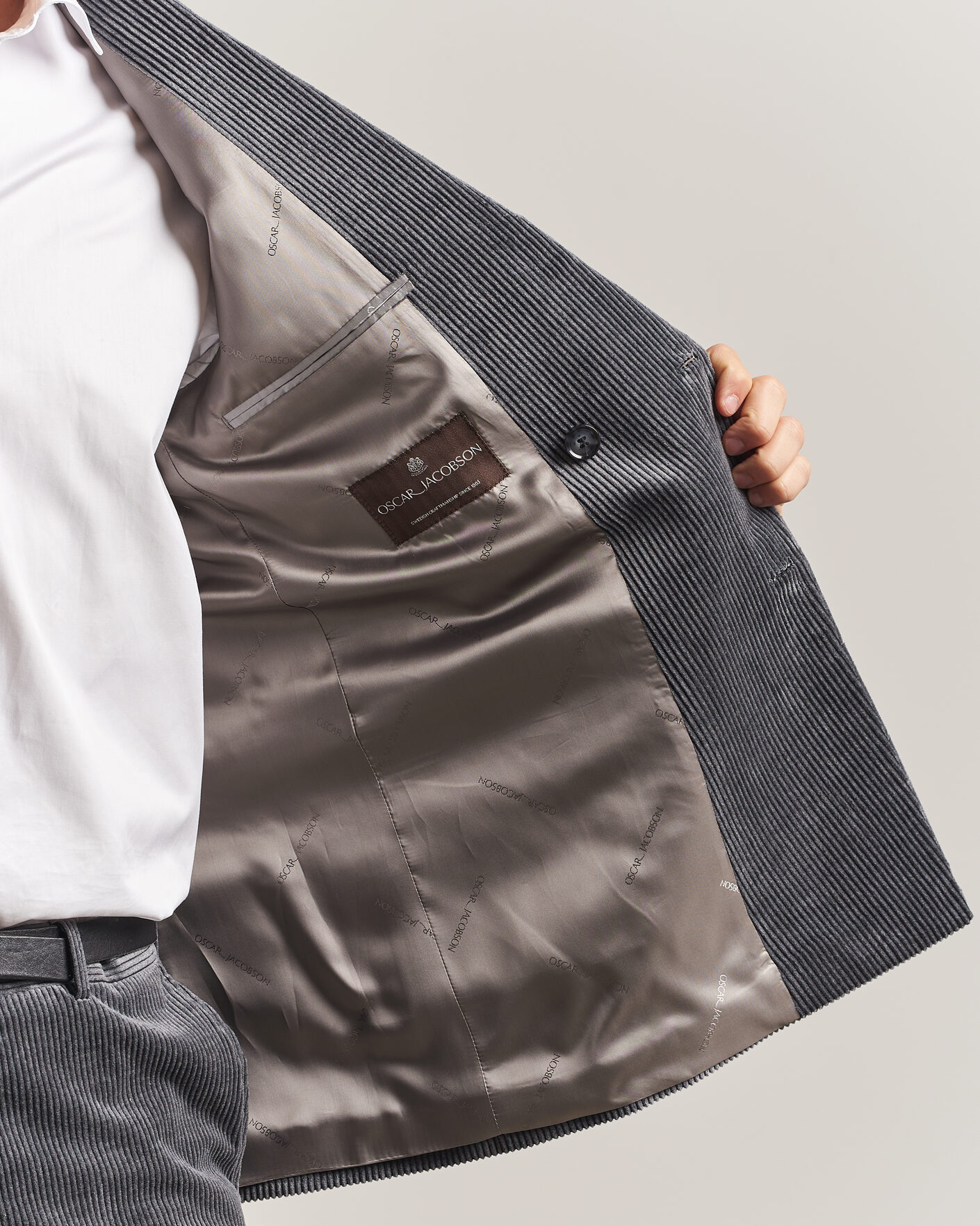 Homme | Blazers | Oscar Jacobson | Farris Corduroy Blazer Grey