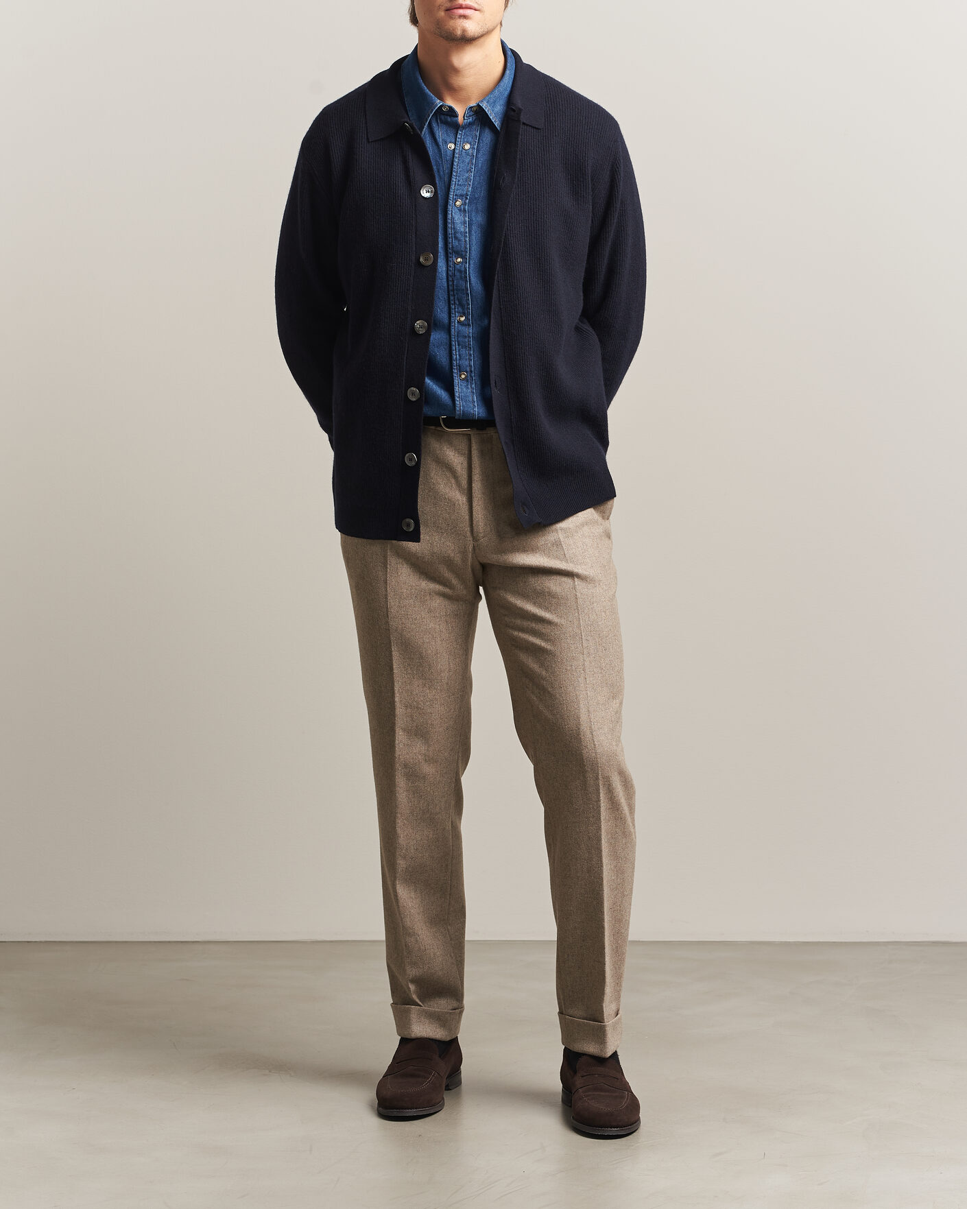 Homme | Pulls Et Tricots | Oscar Jacobson | Federico Wool/Cashmere Cardigan Navy