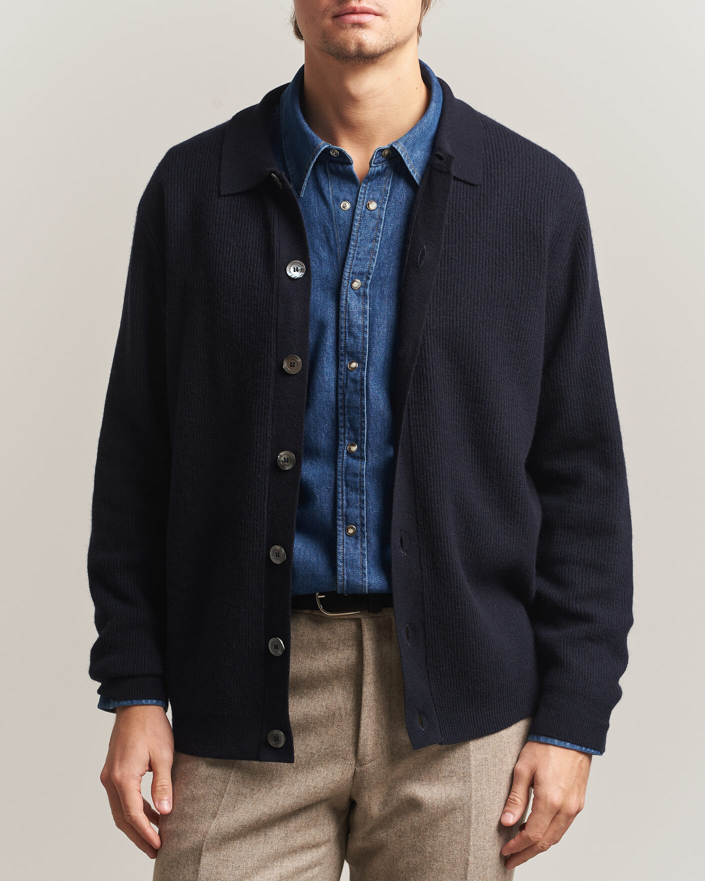Homme | Pulls Et Tricots | Oscar Jacobson | Federico Wool/Cashmere Cardigan Navy