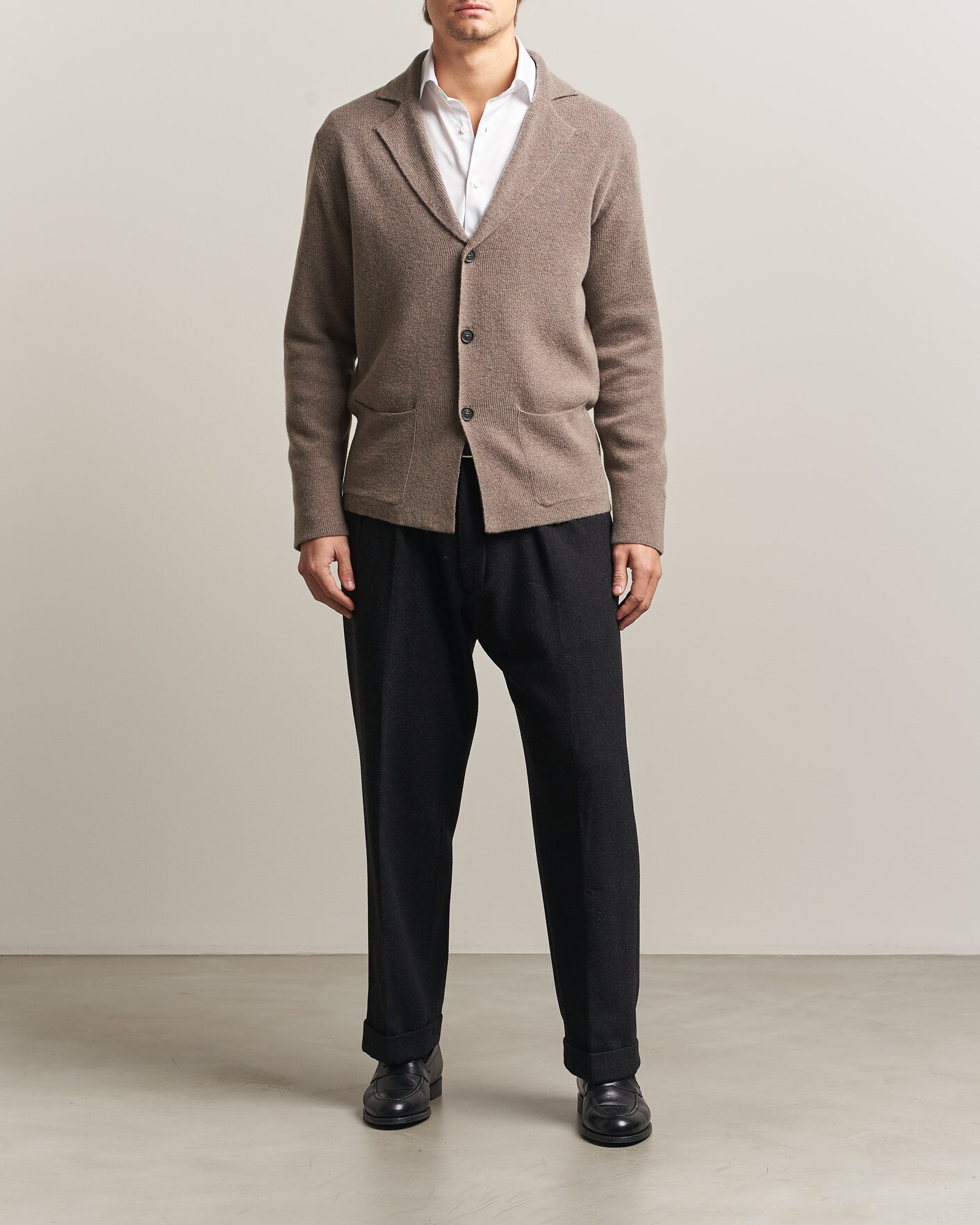 Homme | Blazers | Oscar Jacobson | Antonio Knitted Blazer Taupe