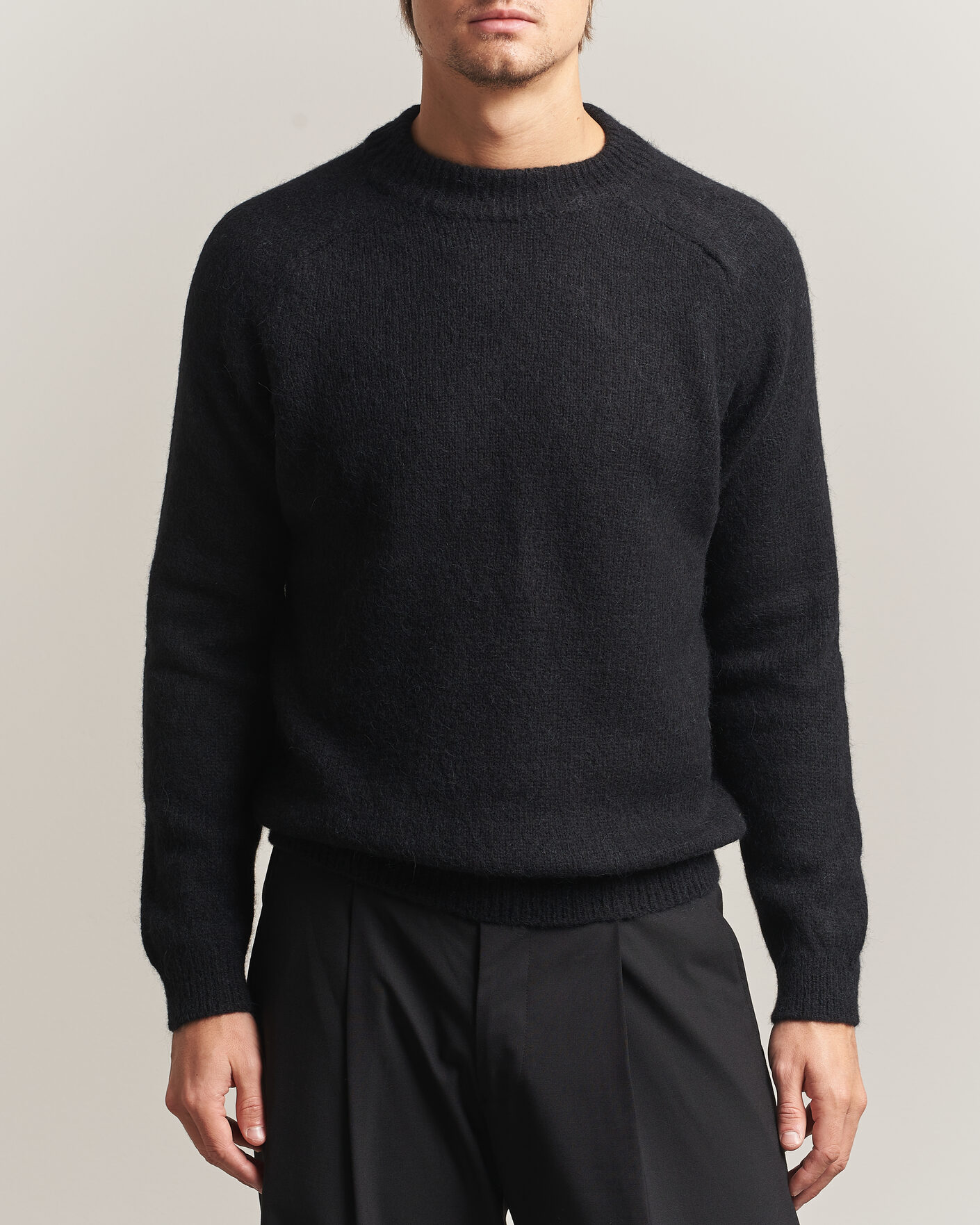 Homme | Pulls Et Tricots | Oscar Jacobson | Andie Alpacka/Merino Knitted Sweater Black