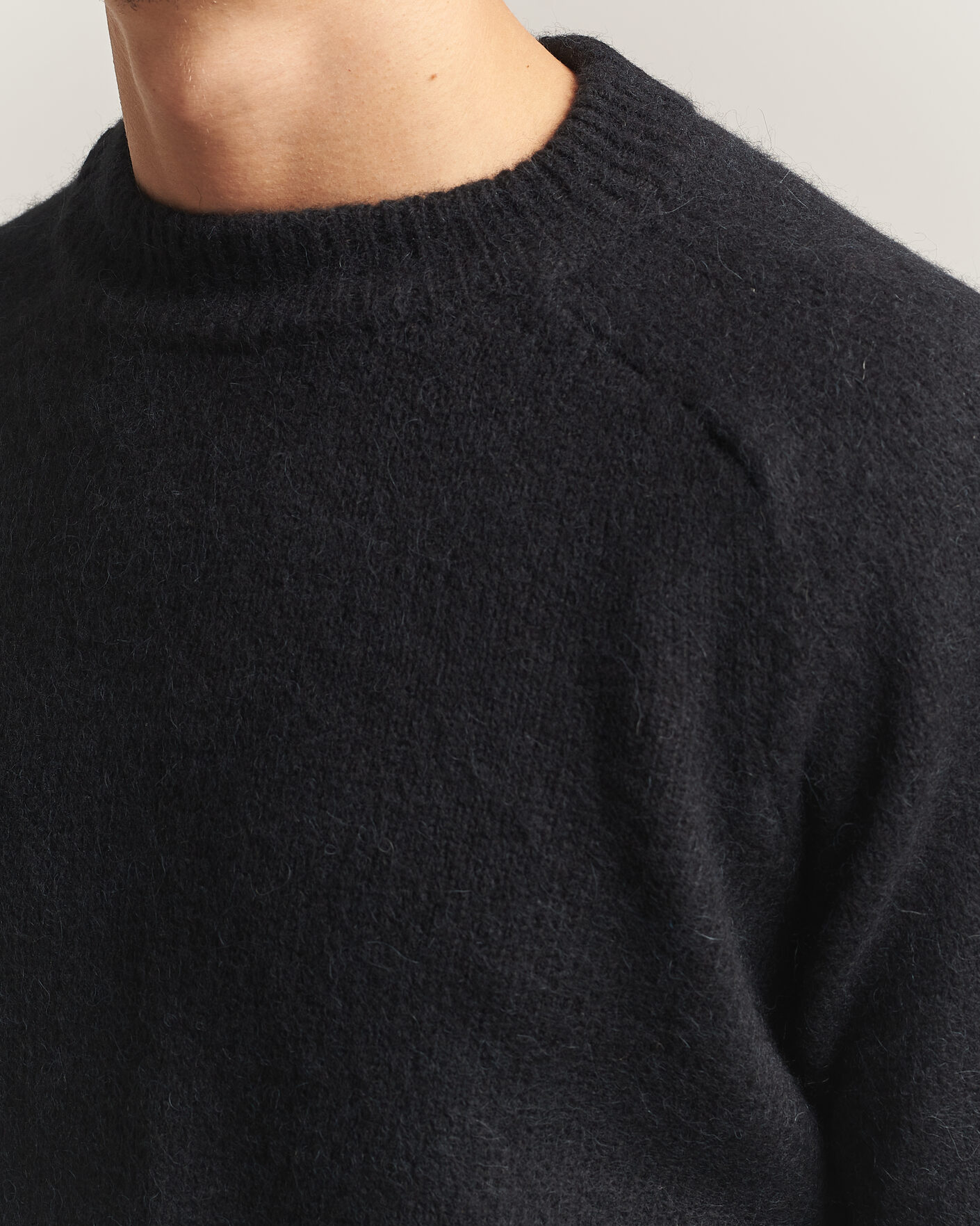 Homme | Pulls Et Tricots | Oscar Jacobson | Andie Alpacka/Merino Knitted Sweater Black