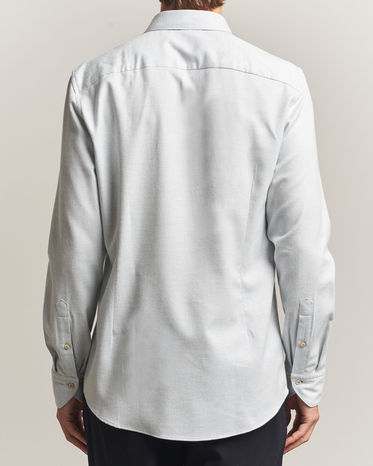 Homme | Chemises | Stenströms | Slimline Flannel Shirt Light Blue