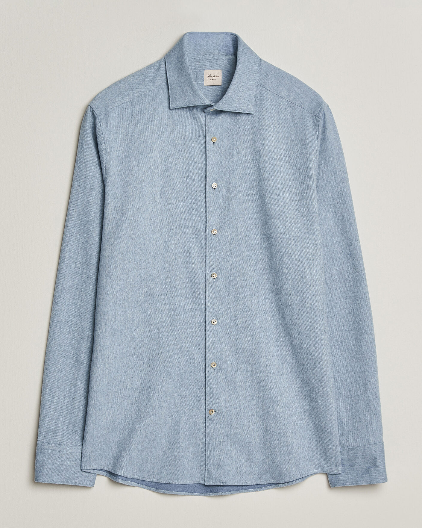 Homme | Chemises | Stenströms | Slimline Flannel Shirt Blue