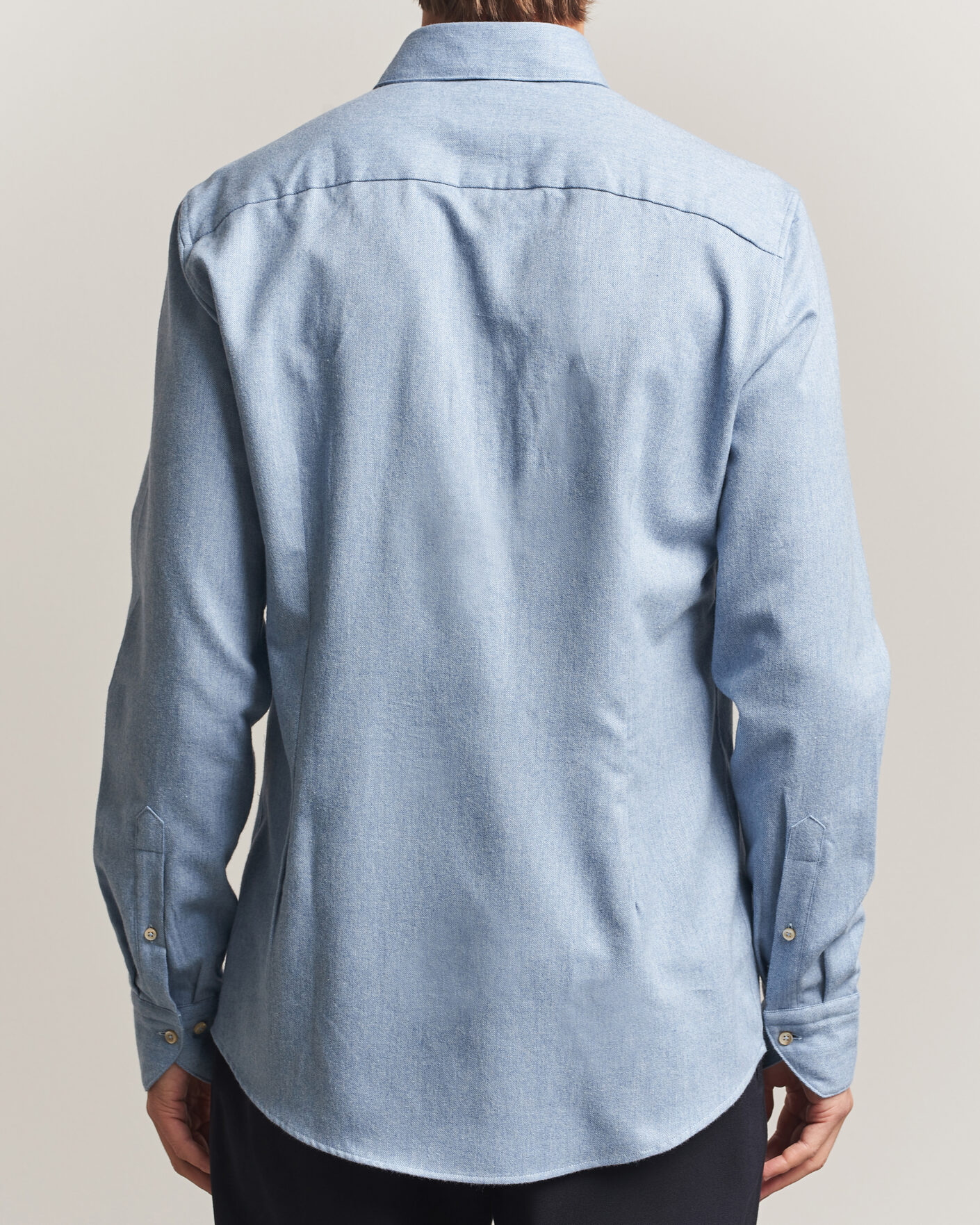 Homme | Chemises | Stenströms | Slimline Flannel Shirt Blue