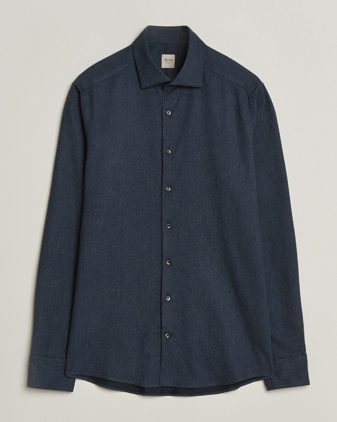 Homme | Chemises | Stenströms | Slimline Flannel Shirt Navy