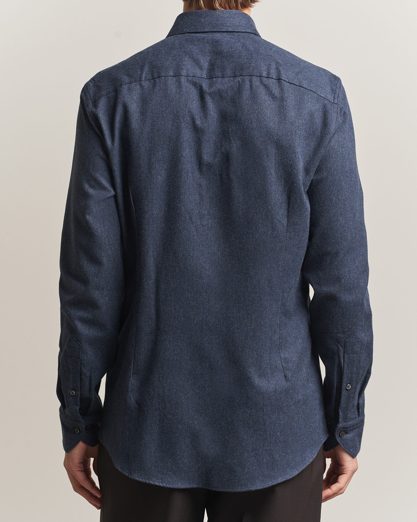 Homme | Chemises | Stenströms | Slimline Flannel Shirt Navy