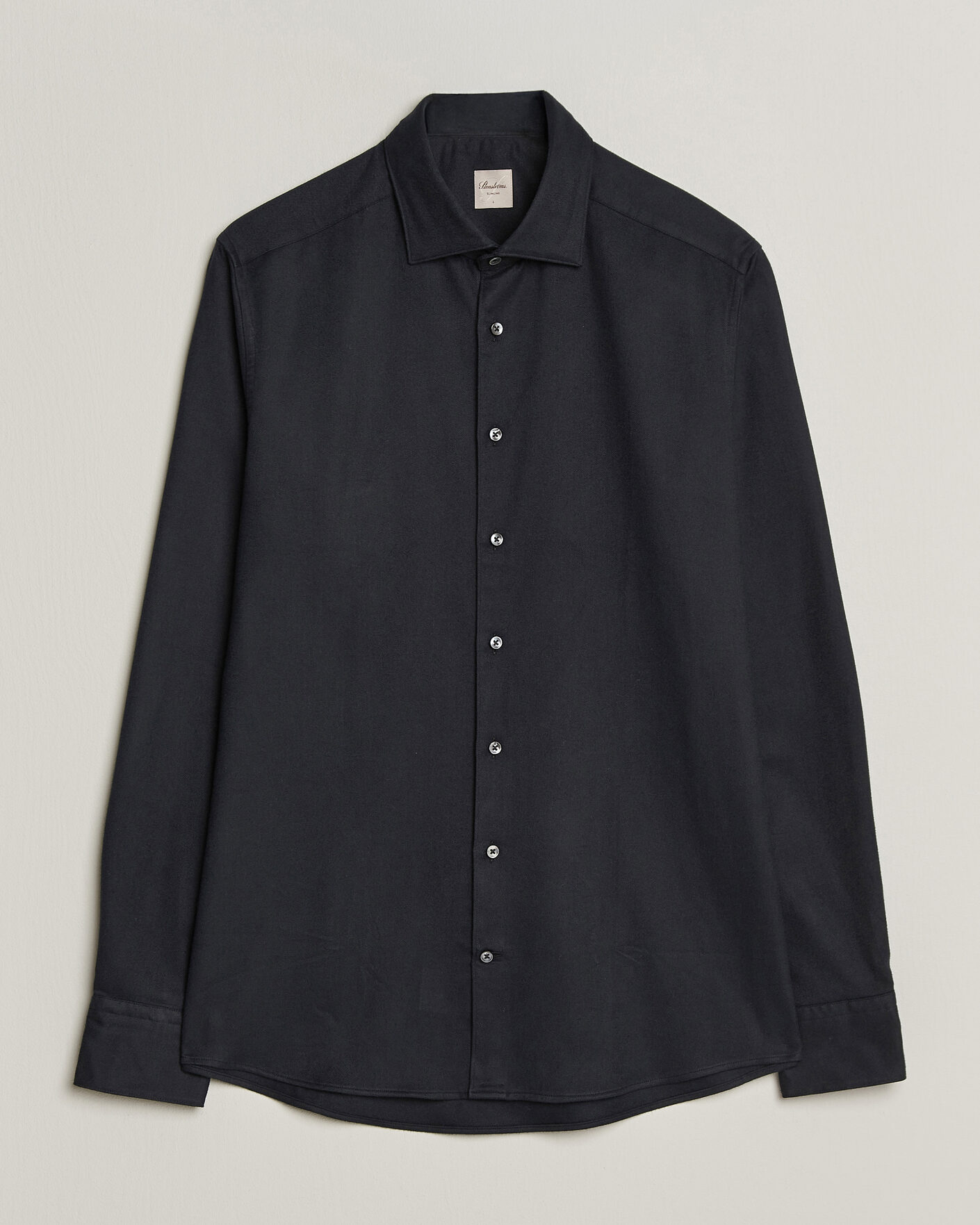 Homme | Chemises | Stenströms | Slimline Flannel Shirt Black