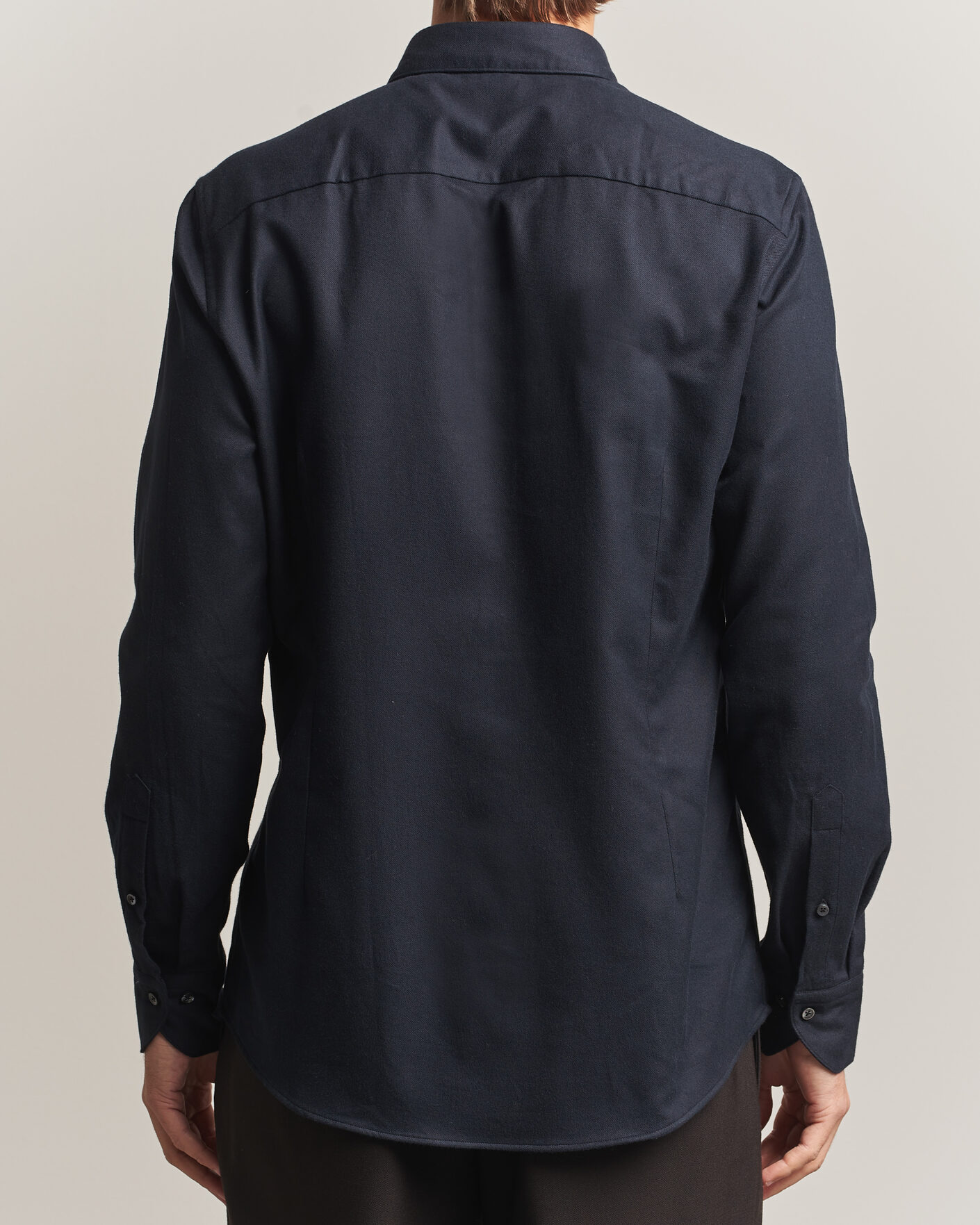 Homme | Chemises | Stenströms | Slimline Flannel Shirt Black