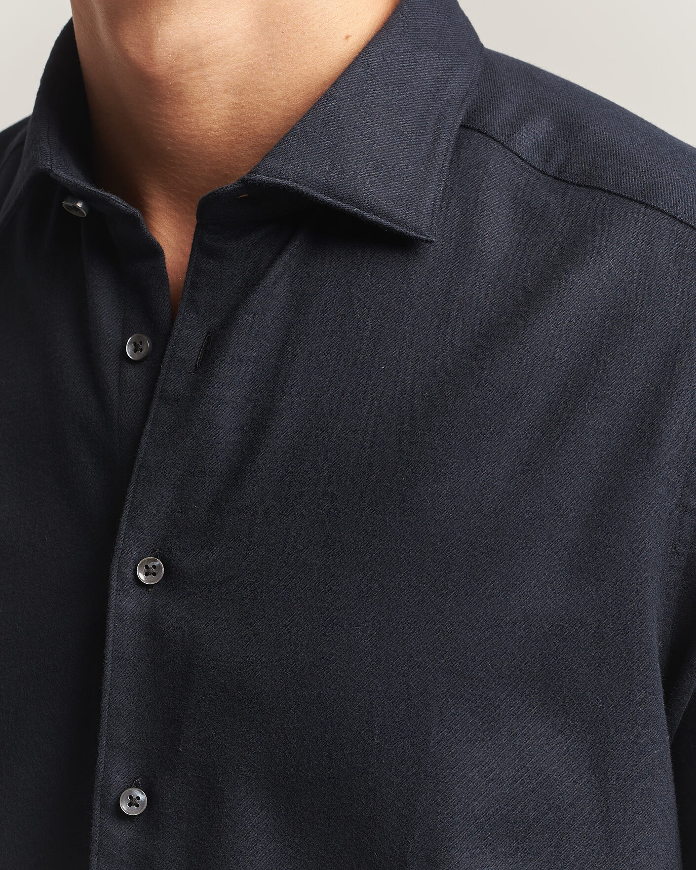 Homme | Chemises | Stenströms | Slimline Flannel Shirt Black