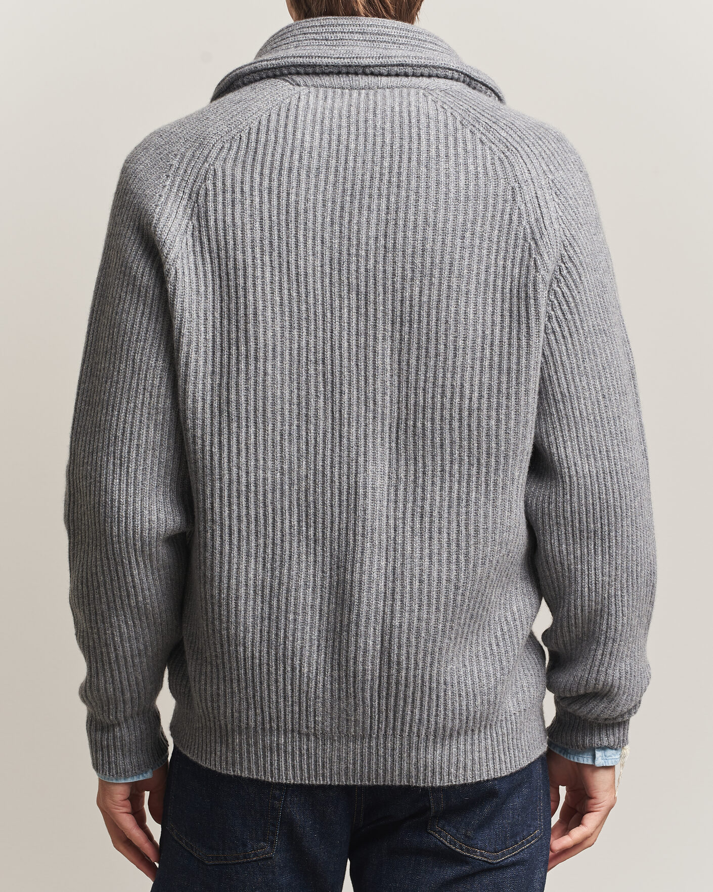 Homme | Pulls Et Tricots | William Lockie | Windsor Cashmere Shawl Cardigan Flannel Grey