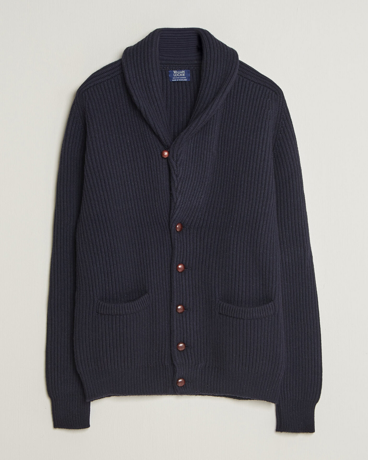Homme | Pulls Et Tricots | William Lockie | Windsor Cashmere Shawl Cardigan Navy