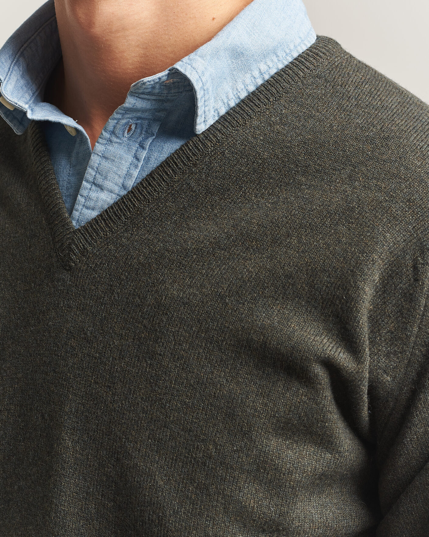 Homme | Pulls Et Tricots | William Lockie | Rob Lambswool V-Neck Seaweed