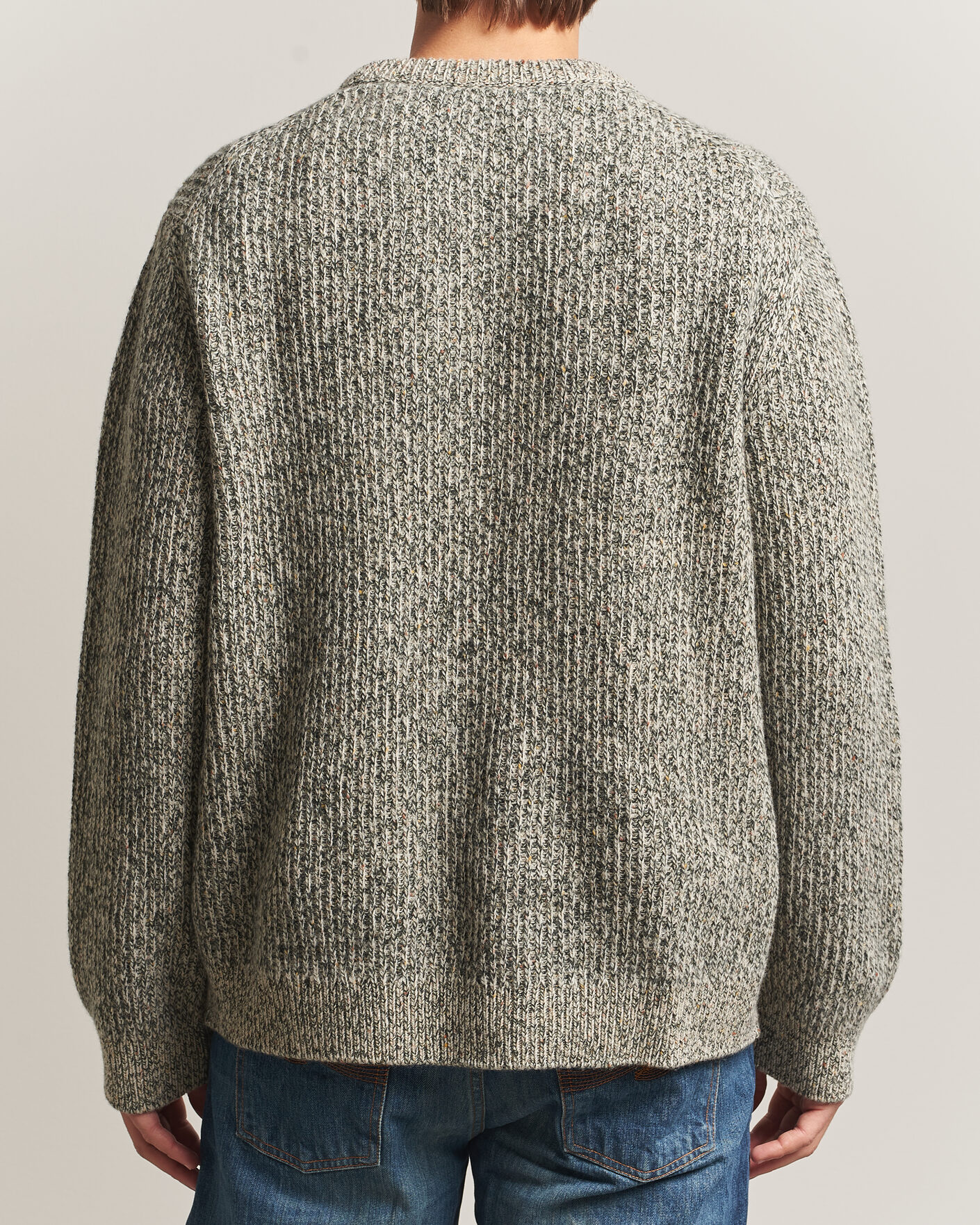 Homme | Pulls Et Tricots | Nudie Jeans | August Wool Rib Knitted Sweater Green Melange