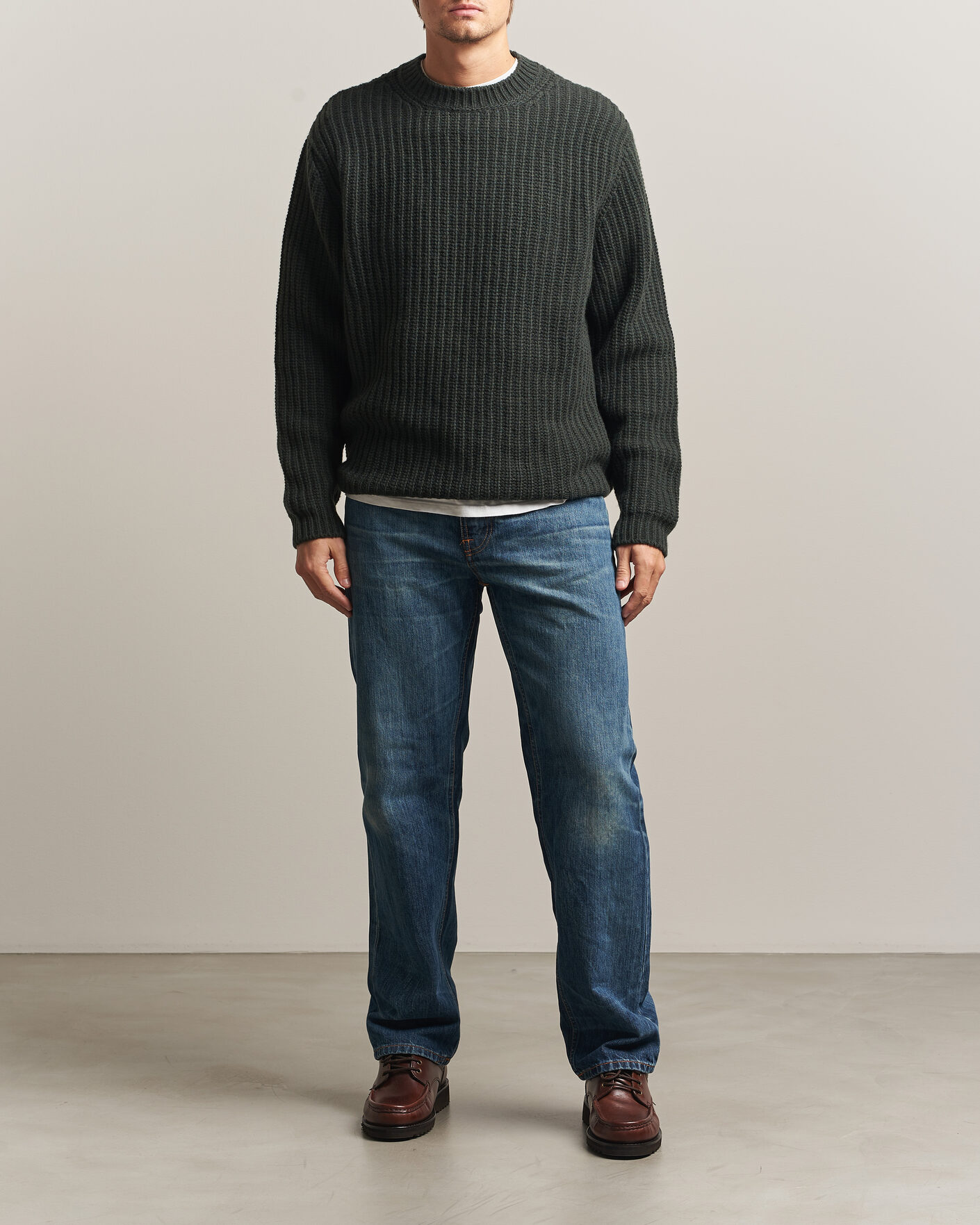 Homme | Pulls Et Tricots | Nudie Jeans | Gurry Chunky Knitted Sweater Racing Green