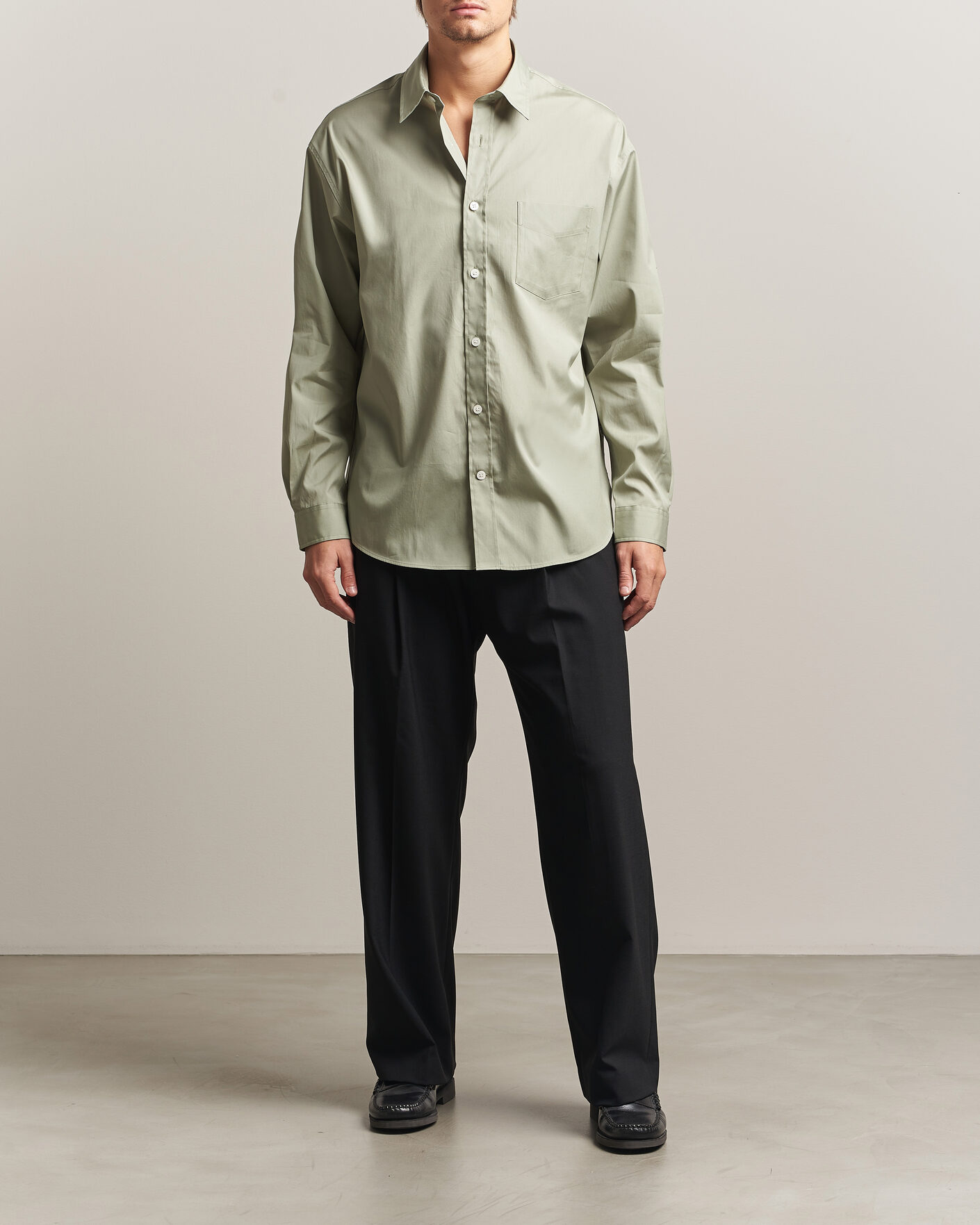 Homme | Chemises | NN07 | Skyler Relaxed Fit Supima Cotton Shirt Pale Green