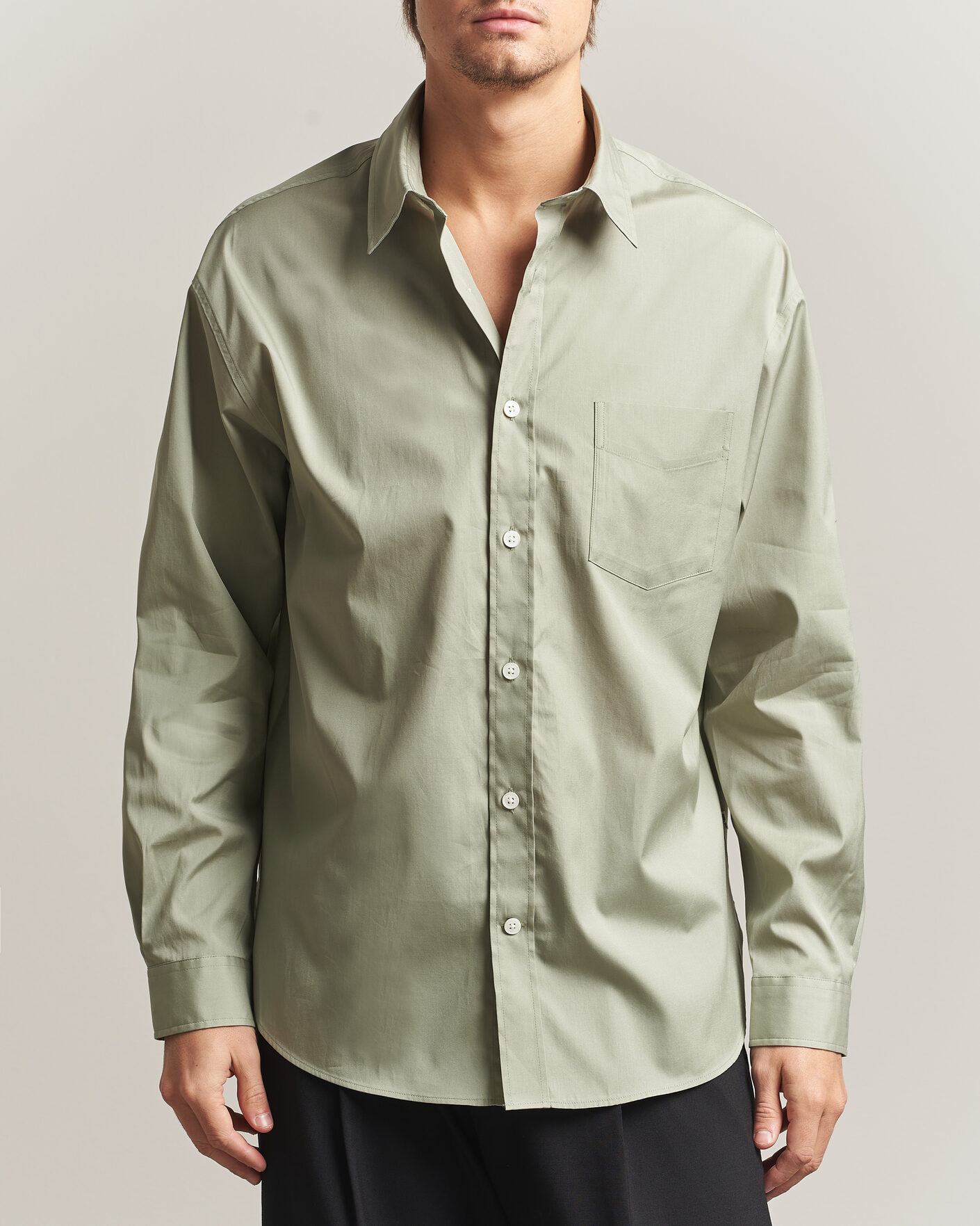 Homme | Chemises | NN07 | Skyler Relaxed Fit Supima Cotton Shirt Pale Green