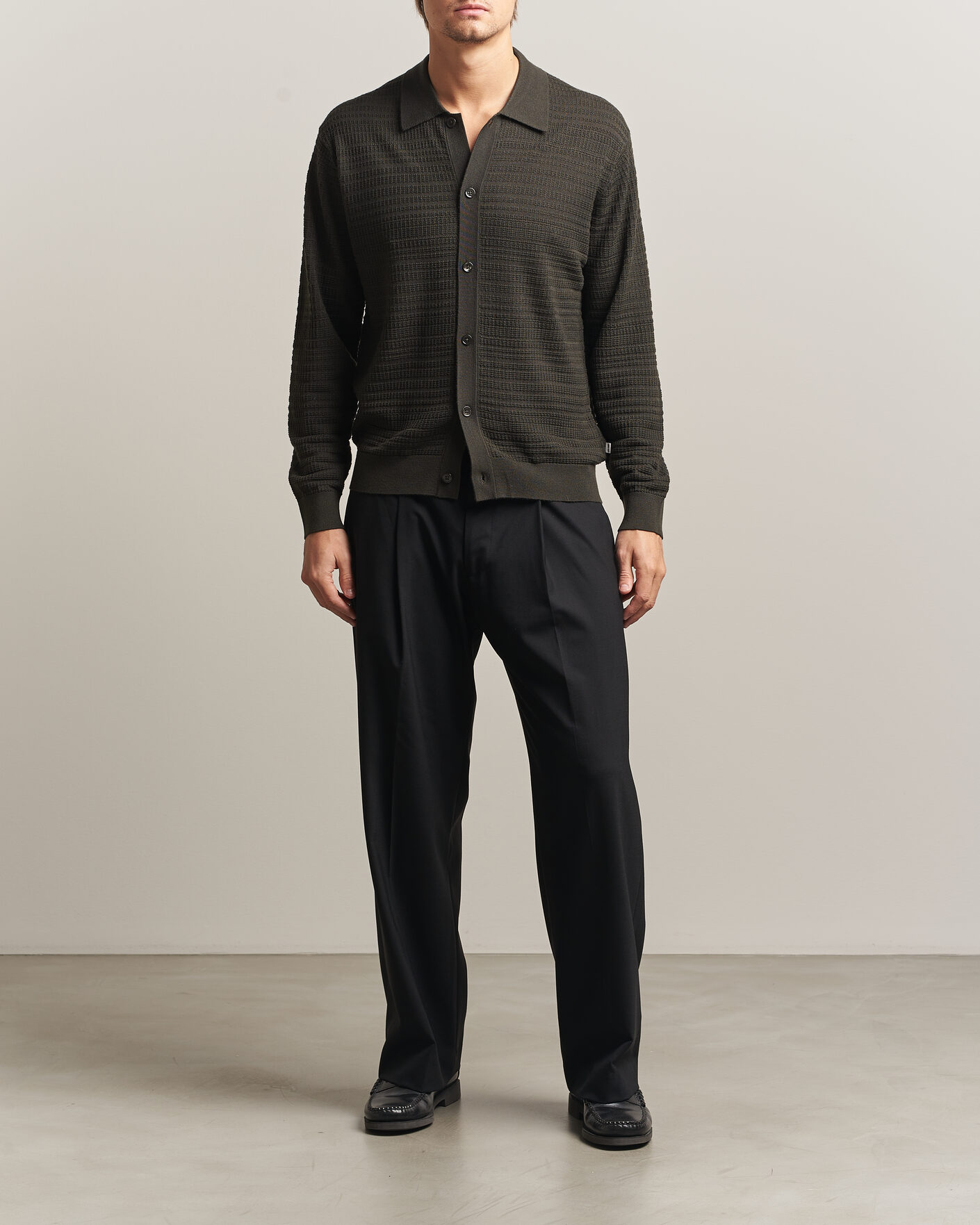 Homme | Pulls Et Tricots | NN07 | Nate Wool Knitted Cardigan Dark Army