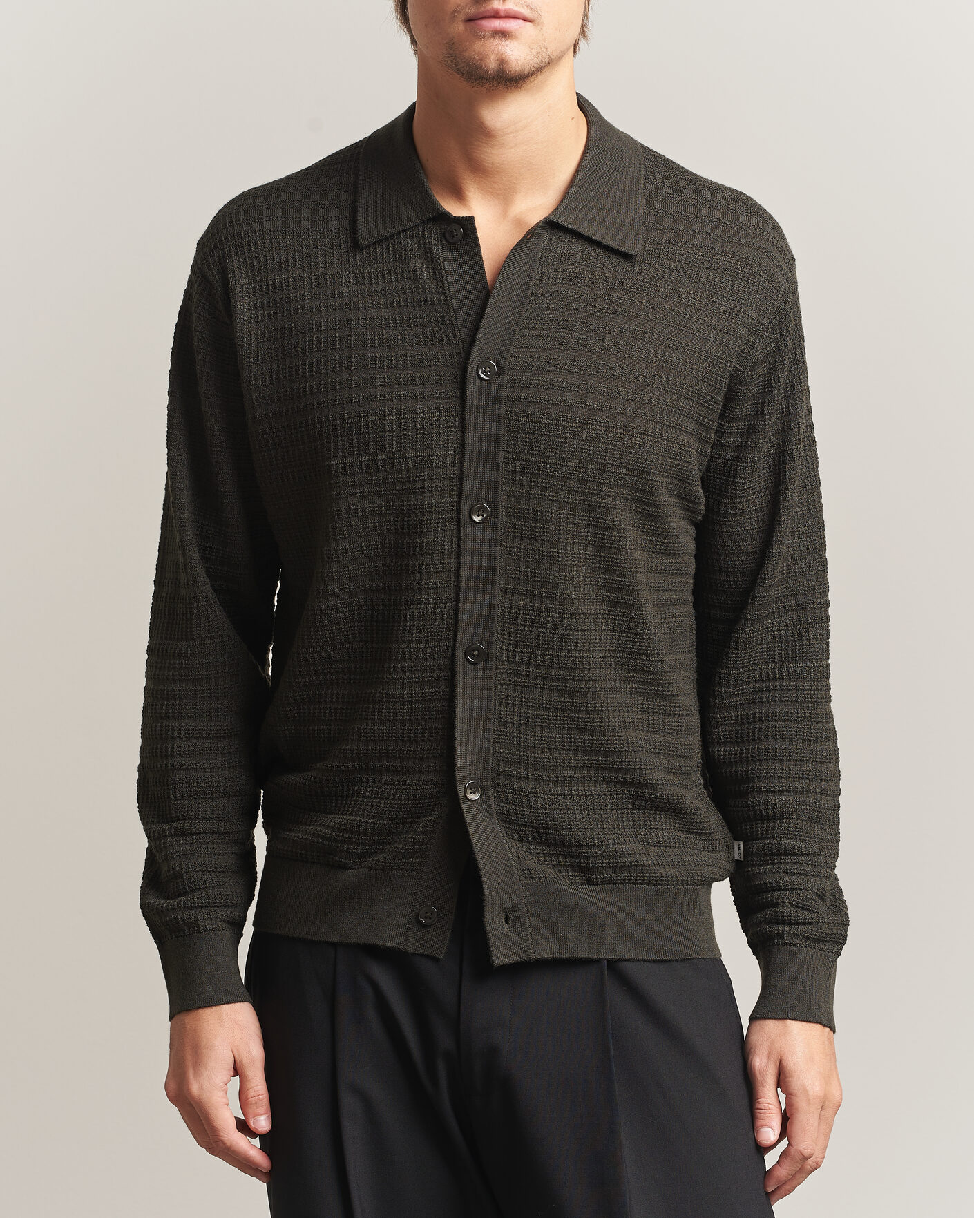 Homme | Pulls Et Tricots | NN07 | Nate Wool Knitted Cardigan Dark Army