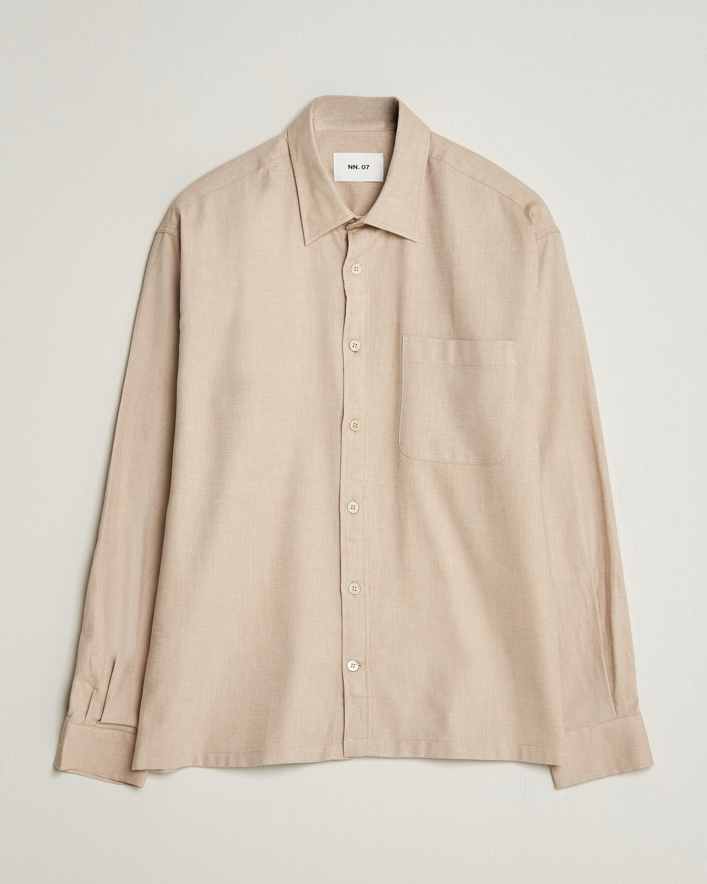 Homme | Chemises | NN07 | Deon Brushed Light Flannel Shirt Desert Khaki
