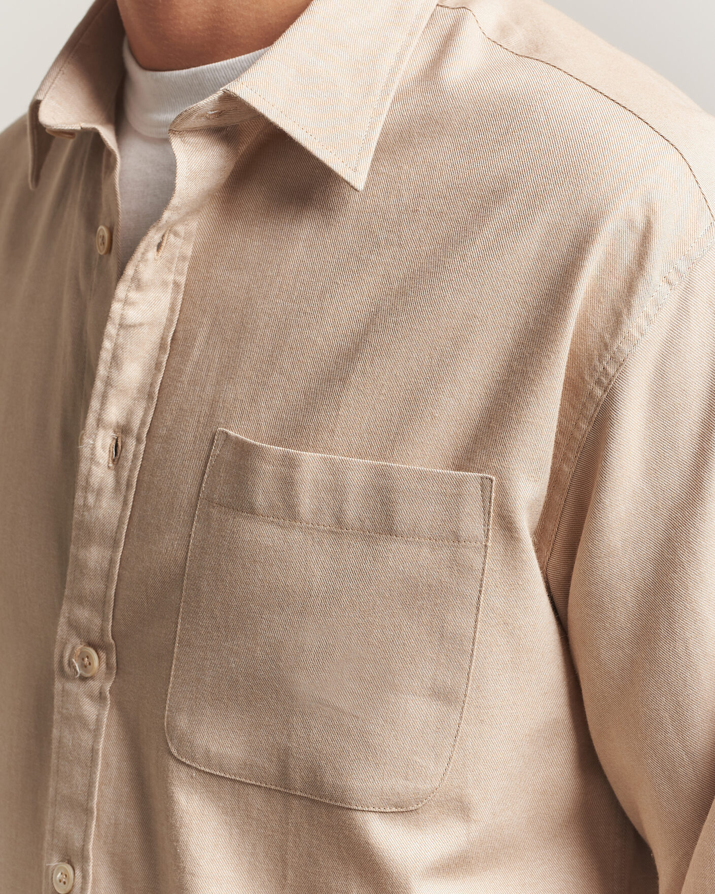 Homme | Chemises | NN07 | Deon Brushed Light Flannel Shirt Desert Khaki
