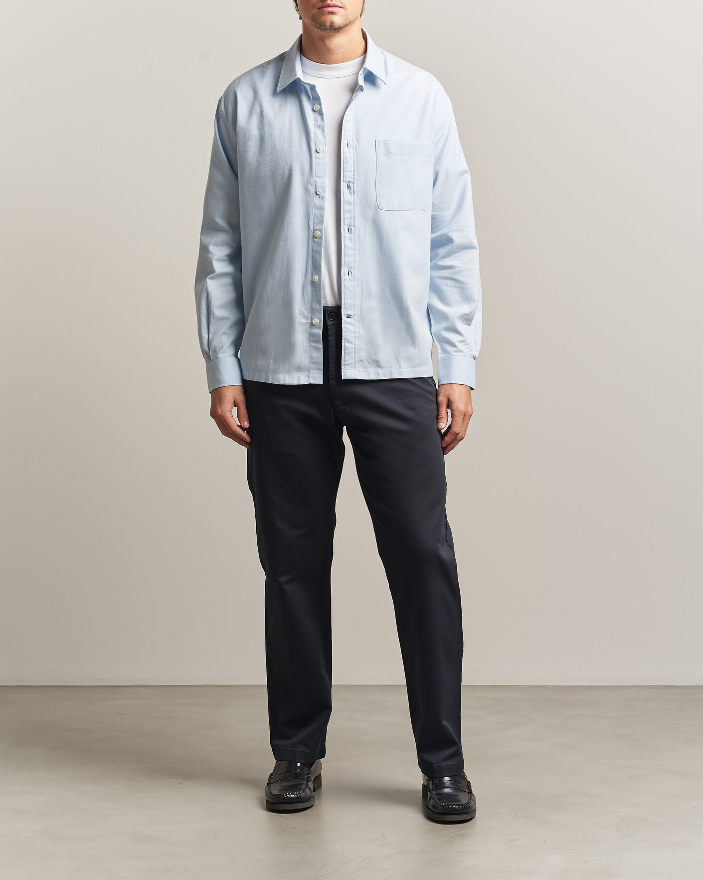 Homme | Chemises | NN07 | Deon Brushed Light Flannel Shirt Sky Mist