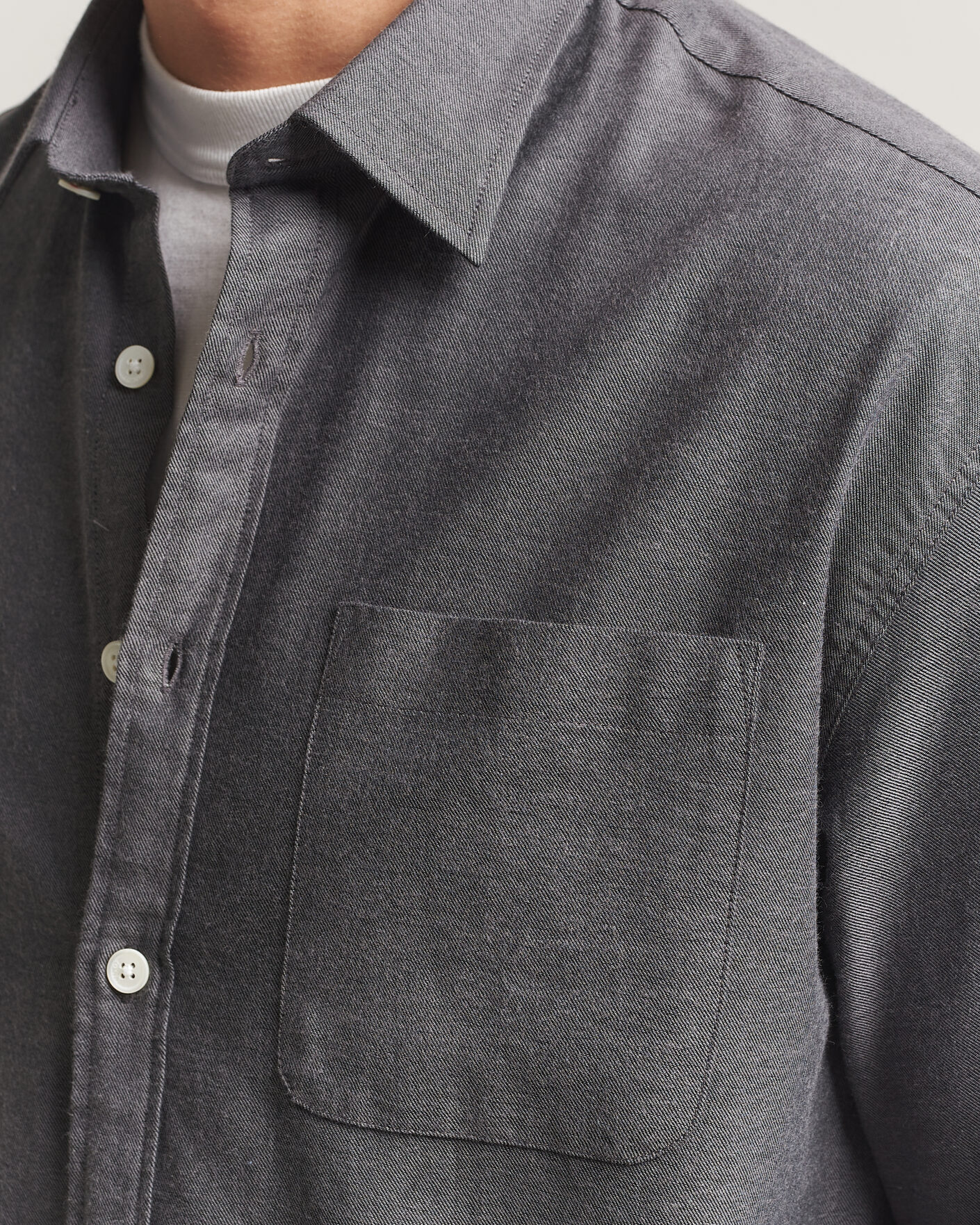 Homme | Chemises | NN07 | Deon Brushed Light Flannel Shirt Dark Grey