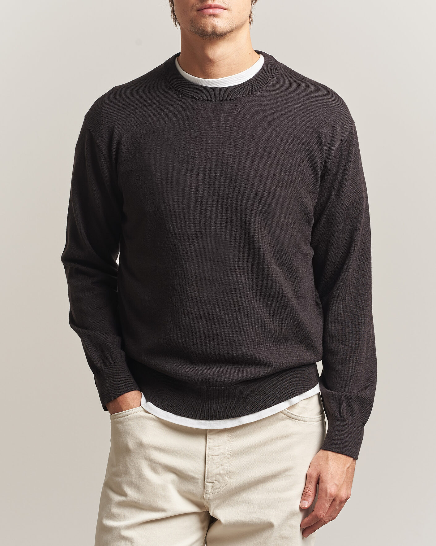 Homme | Pulls Et Tricots | NN07 | Nate Wool Knitted Crew Neck Deep Truffle