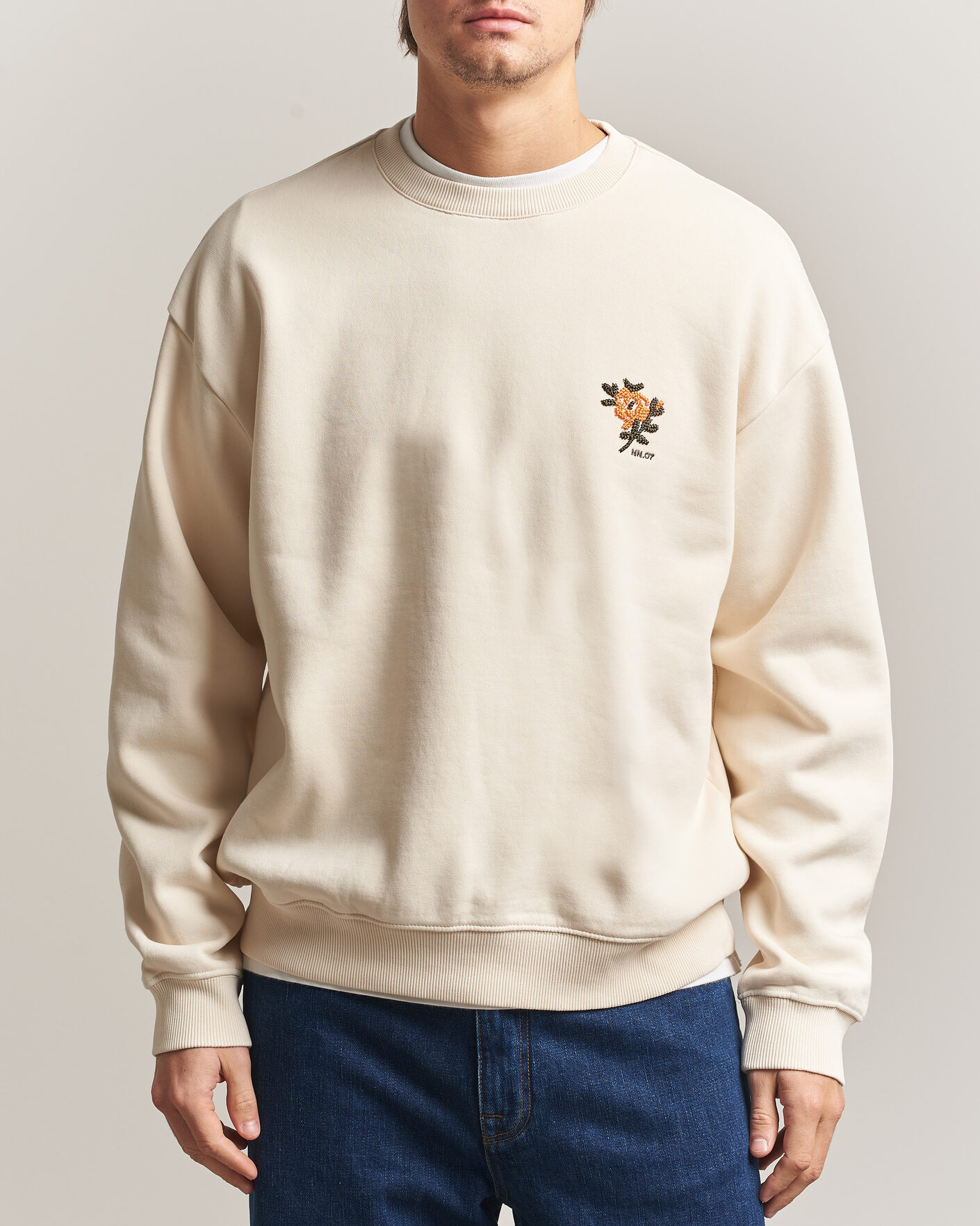 Homme | Pulls Et Tricots | NN07 | David Embroidered Sweatshirt Ivory