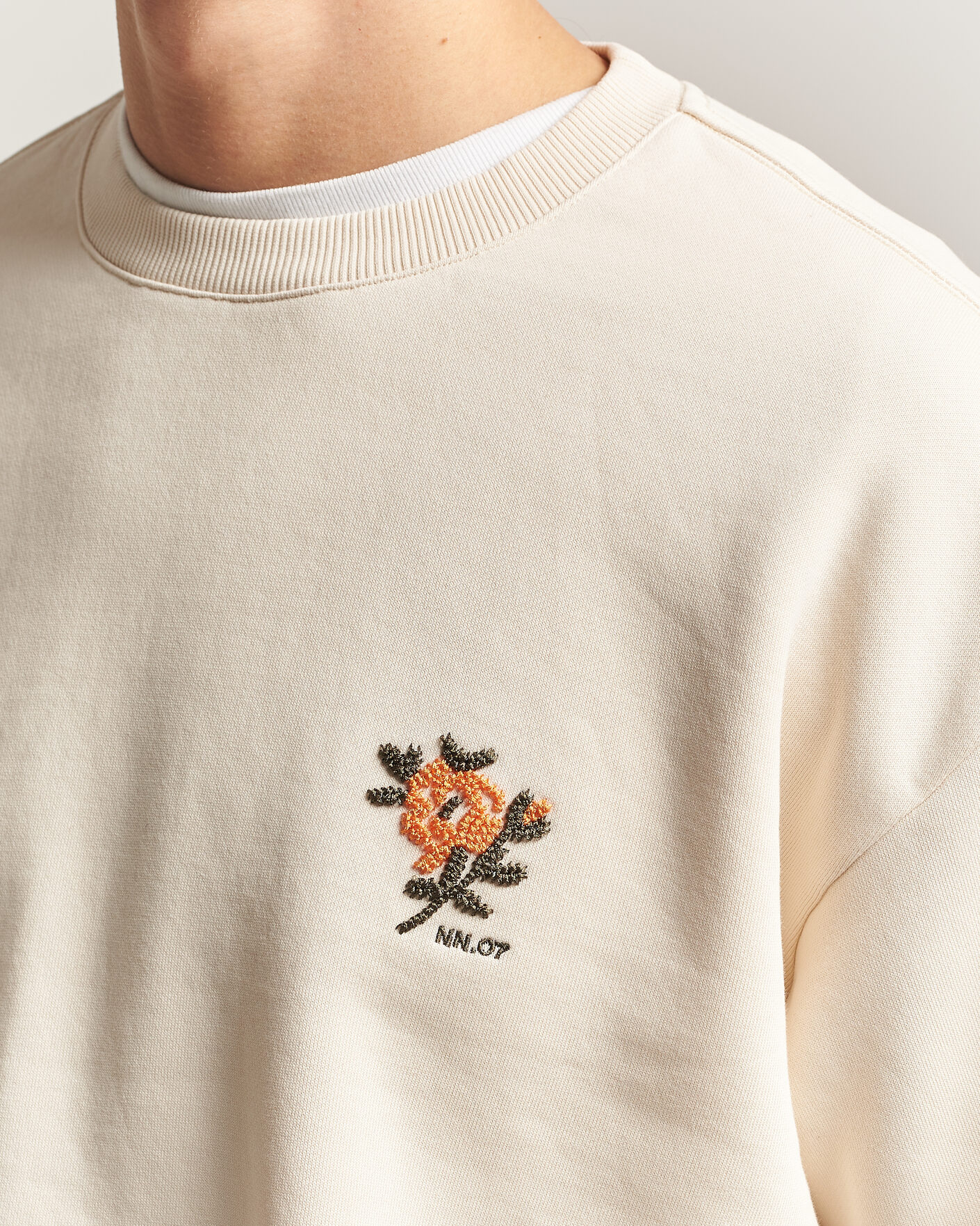 Homme | Pulls Et Tricots | NN07 | David Embroidered Sweatshirt Ivory