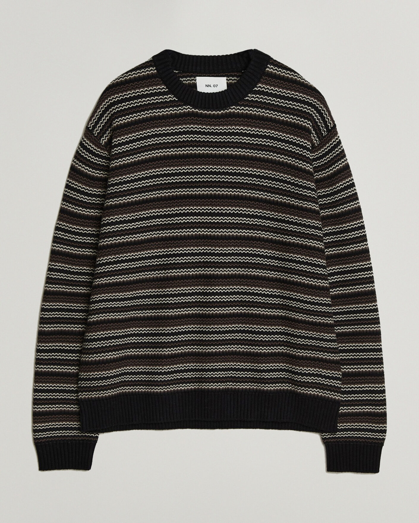 Homme | Pulls Et Tricots | NN07 | Russel Wool/Cotton Striped Sweater Black Multi