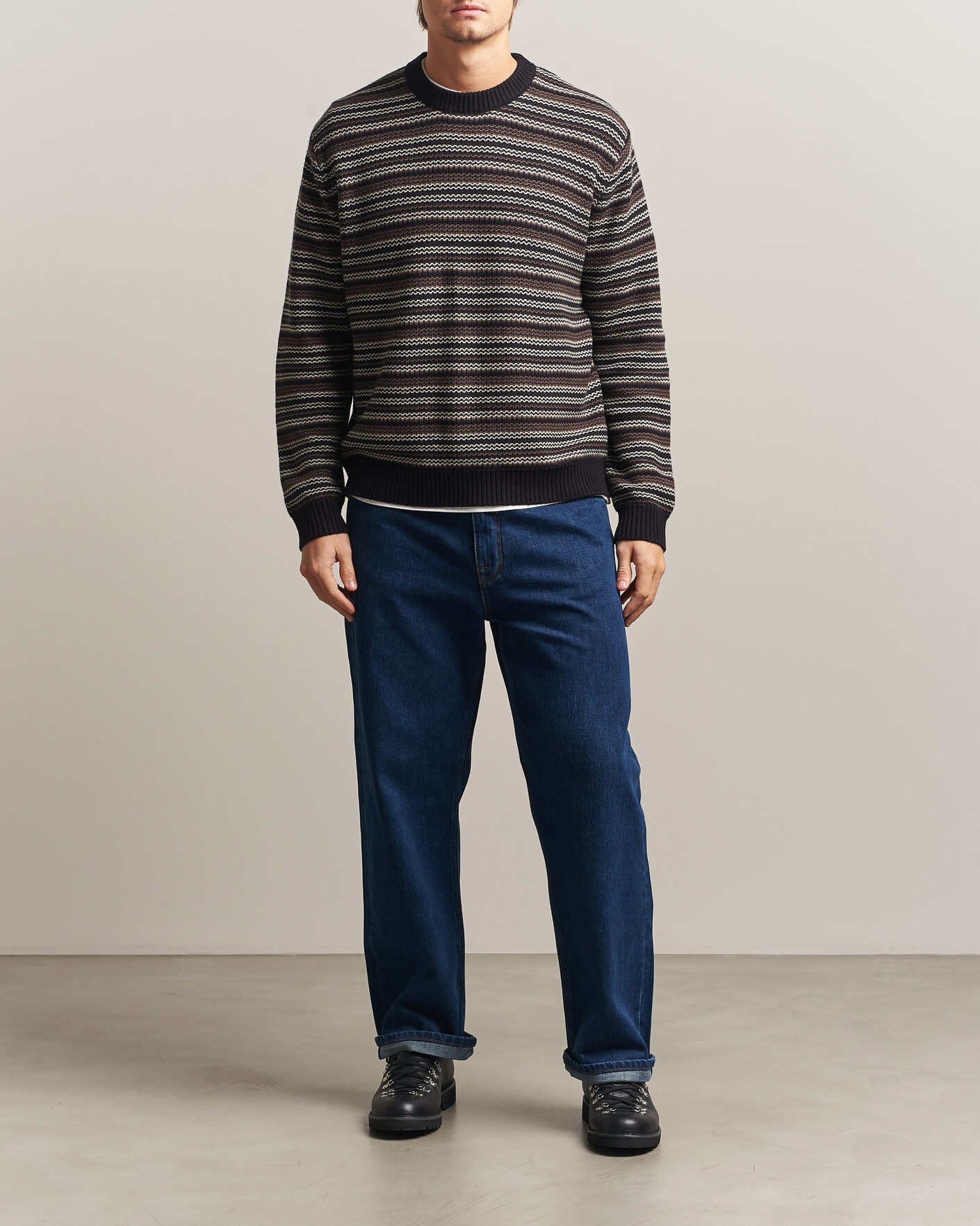 Homme | Pulls Et Tricots | NN07 | Russel Wool/Cotton Striped Sweater Black Multi