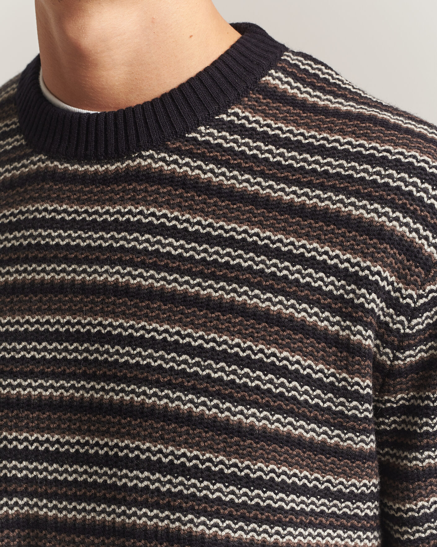 Homme | Pulls Et Tricots | NN07 | Russel Wool/Cotton Striped Sweater Black Multi