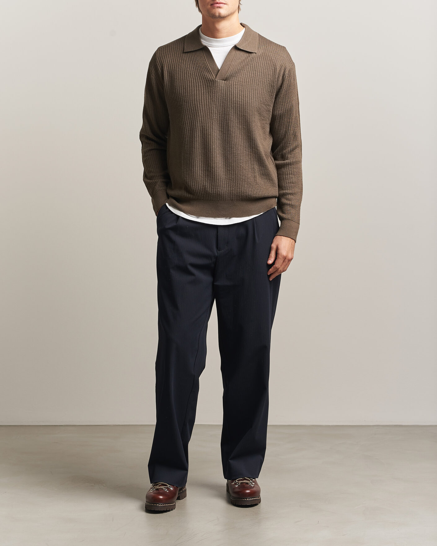 Homme | Pulls Et Tricots | NN07 | Nate Wool Knitted Polo Mable Husk
