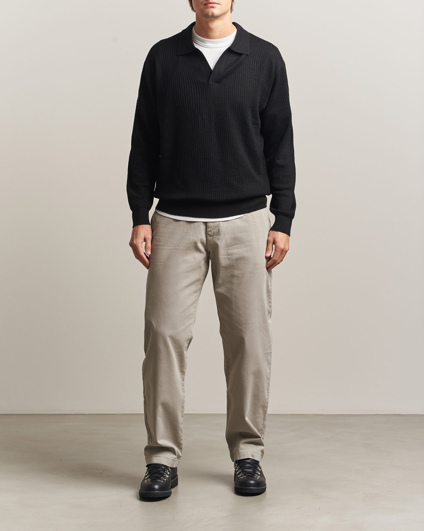 Homme | Pulls Et Tricots | NN07 | Nate Wool Knitted Polo Black