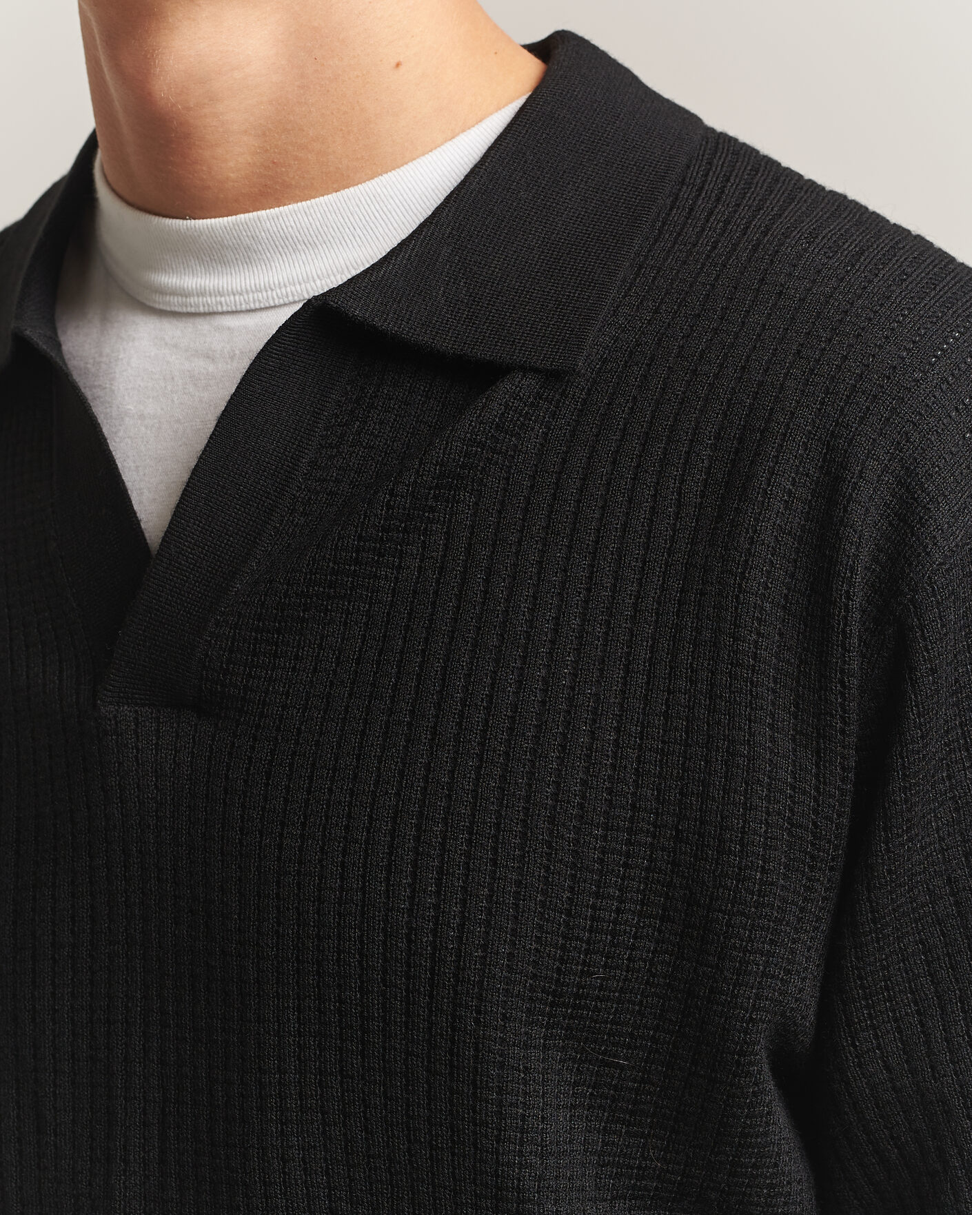 Homme | Pulls Et Tricots | NN07 | Nate Wool Knitted Polo Black