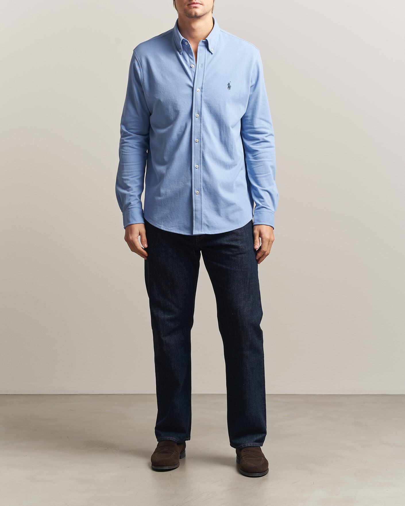 Homme | Polos | Polo Ralph Lauren | Featherweight Mesh Shirt Dress Shirt Blue