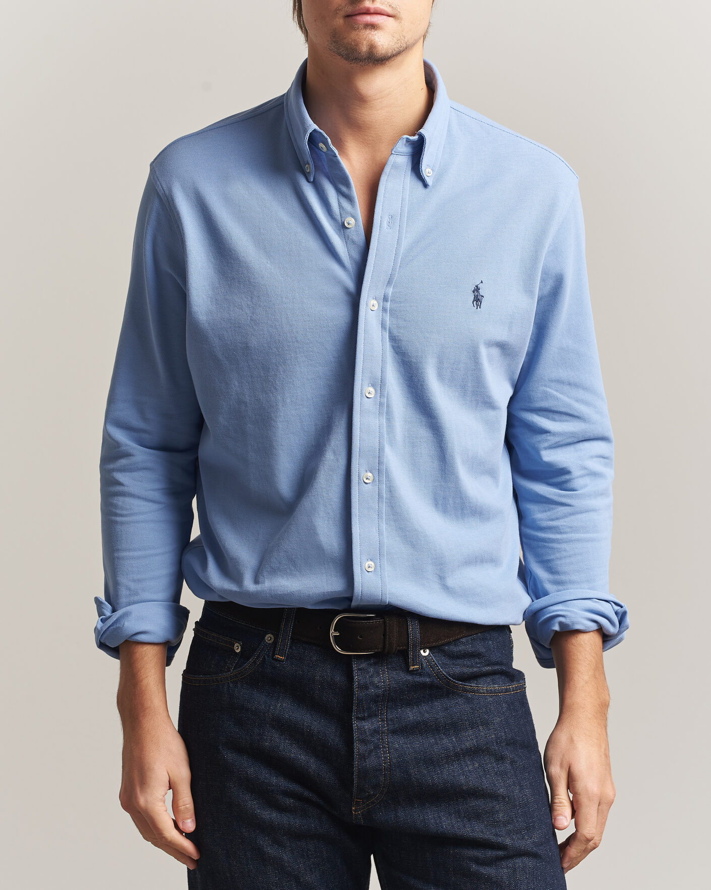 Homme | Polos | Polo Ralph Lauren | Featherweight Mesh Shirt Dress Shirt Blue