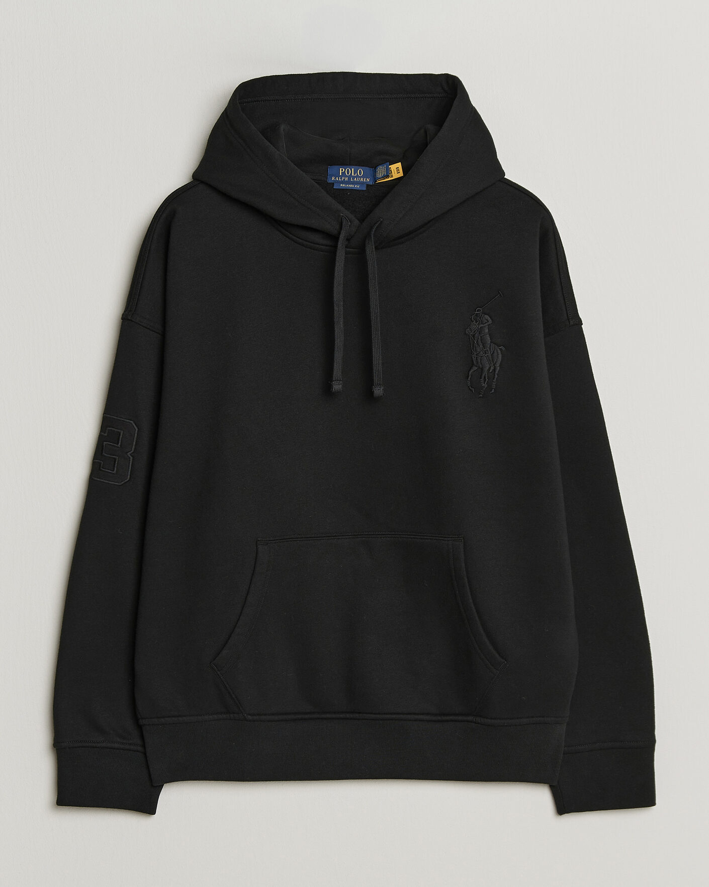 Homme | Pulls Et Tricots | Polo Ralph Lauren | Heavy Weight Tonal Pony Hoodie Polo Black