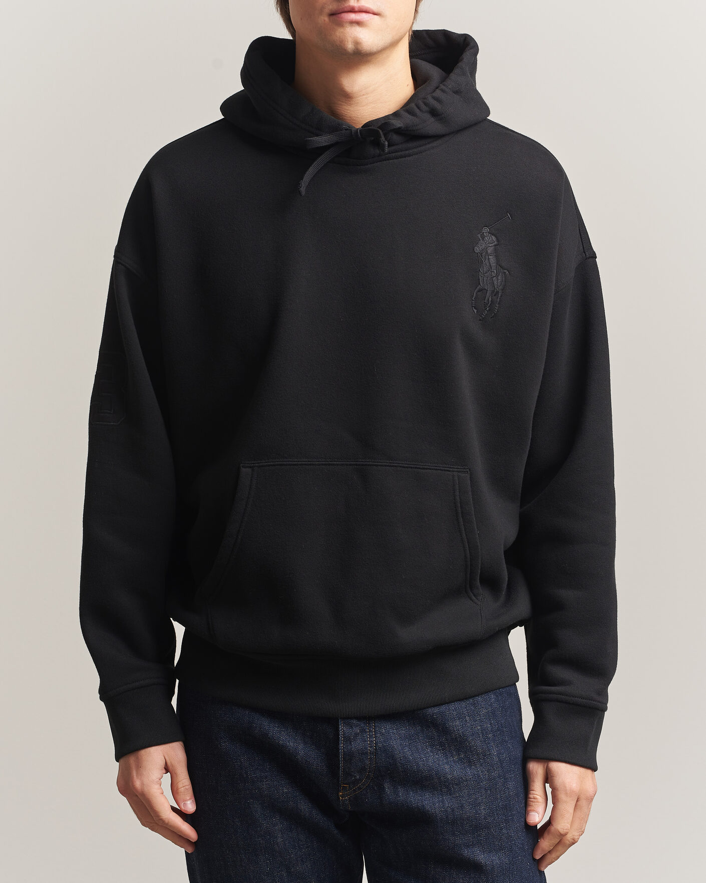 Homme | Pulls Et Tricots | Polo Ralph Lauren | Heavy Weight Tonal Pony Hoodie Polo Black