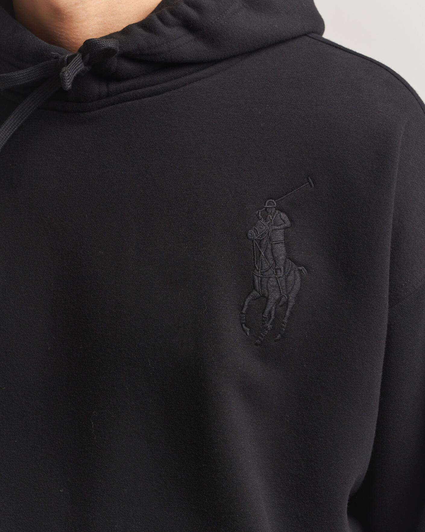 Homme | Pulls Et Tricots | Polo Ralph Lauren | Heavy Weight Tonal Pony Hoodie Polo Black