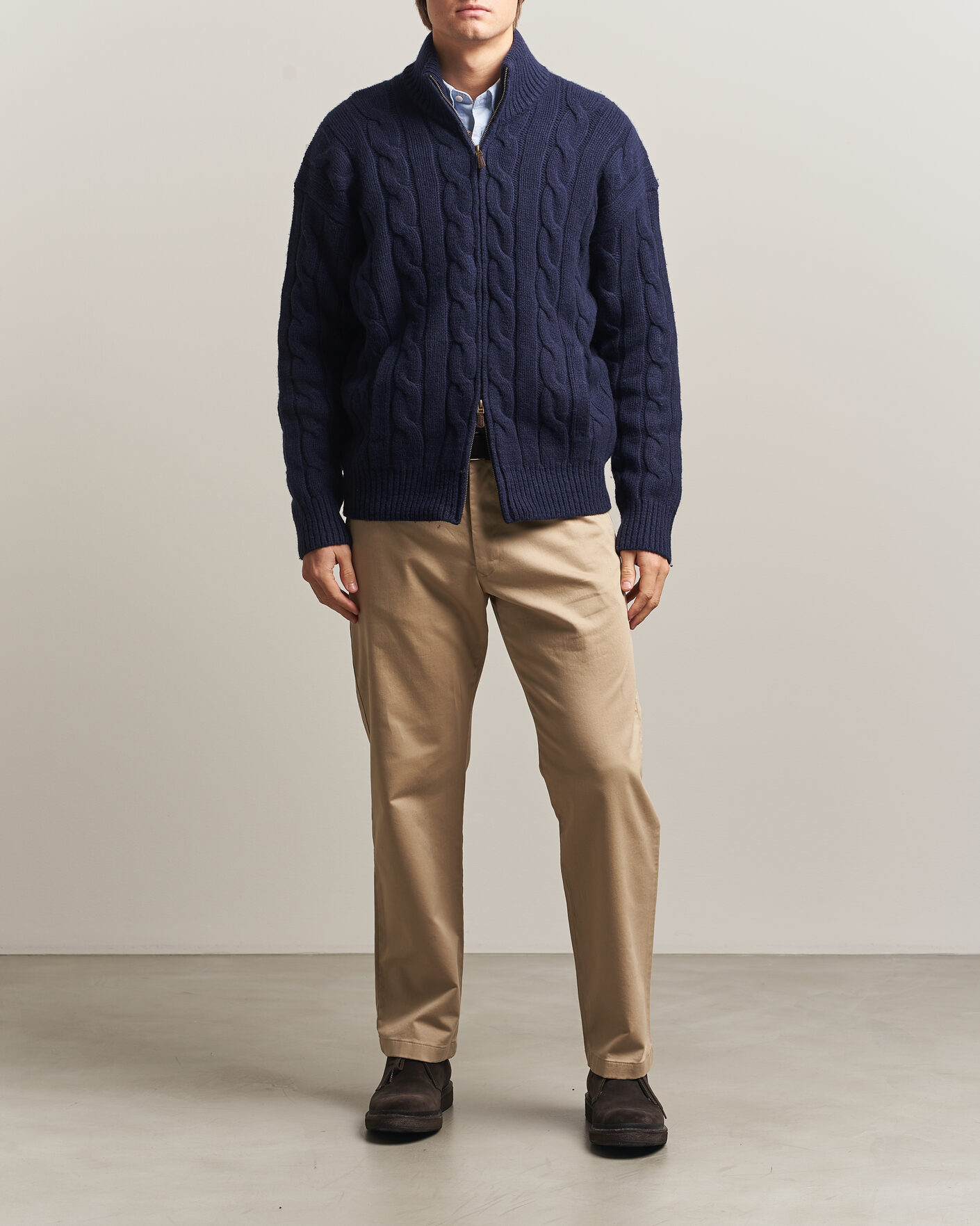 Homme | Pulls Et Tricots | Polo Ralph Lauren | Wool/Alpaca Cable Full-Zip Hunter Navy