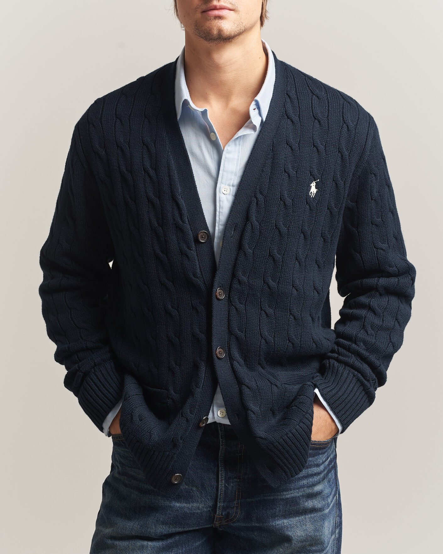 Homme | Pulls Et Tricots | Polo Ralph Lauren | Cotton Cable Cardigan Hunter Navy