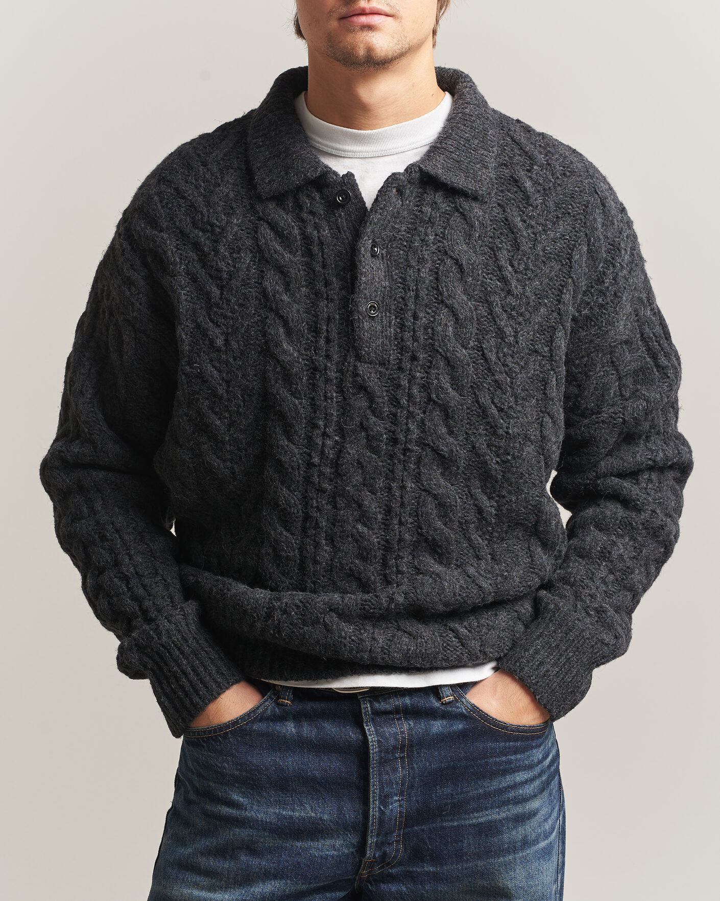 Homme | Pulls Et Tricots | Polo Ralph Lauren | Wool Blend Aran Sweater Hawks Eye Heather