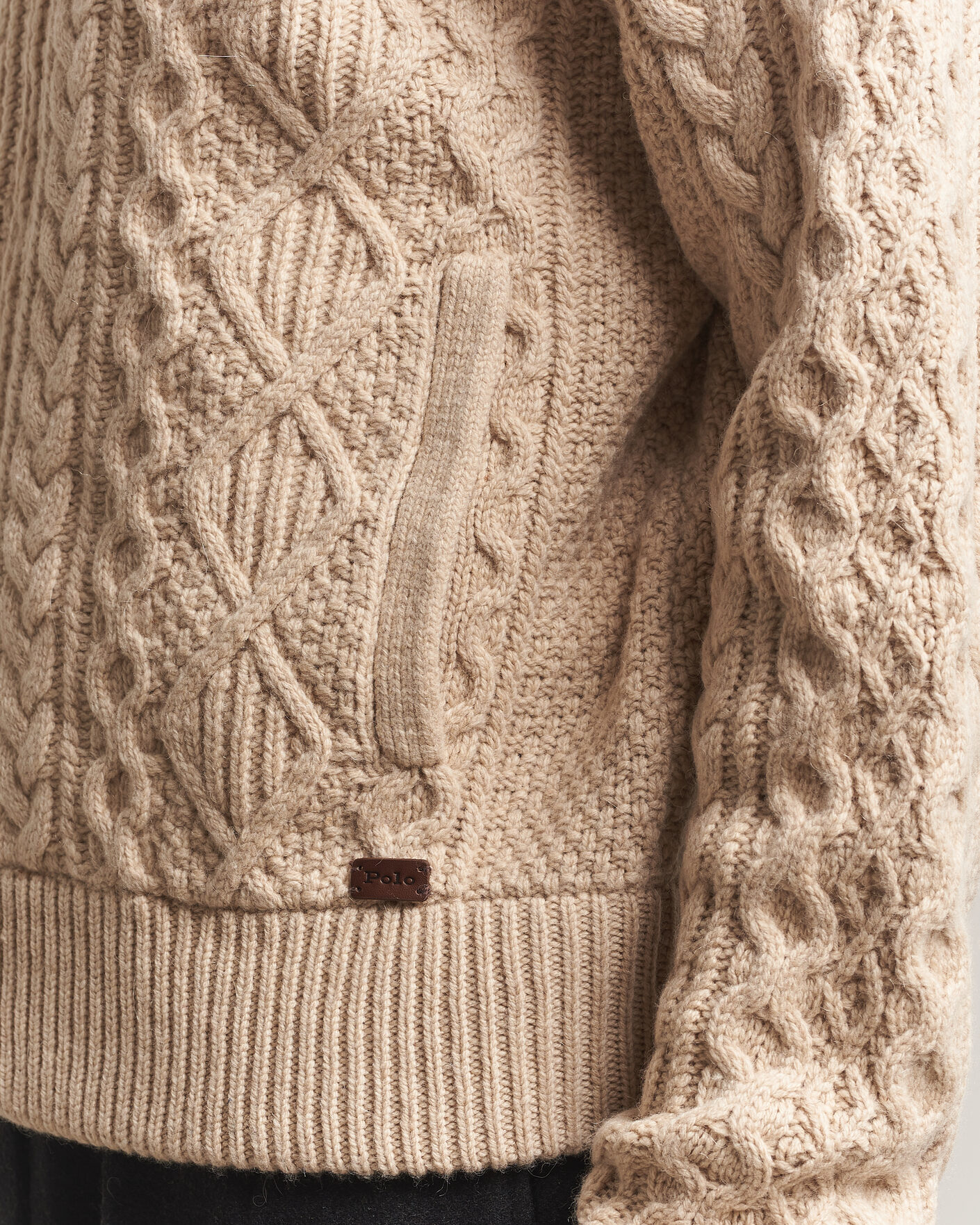 Homme | Pulls Et Tricots | Polo Ralph Lauren | Wool/Alpaca Aran Full-Zip Jicama Brown Heather