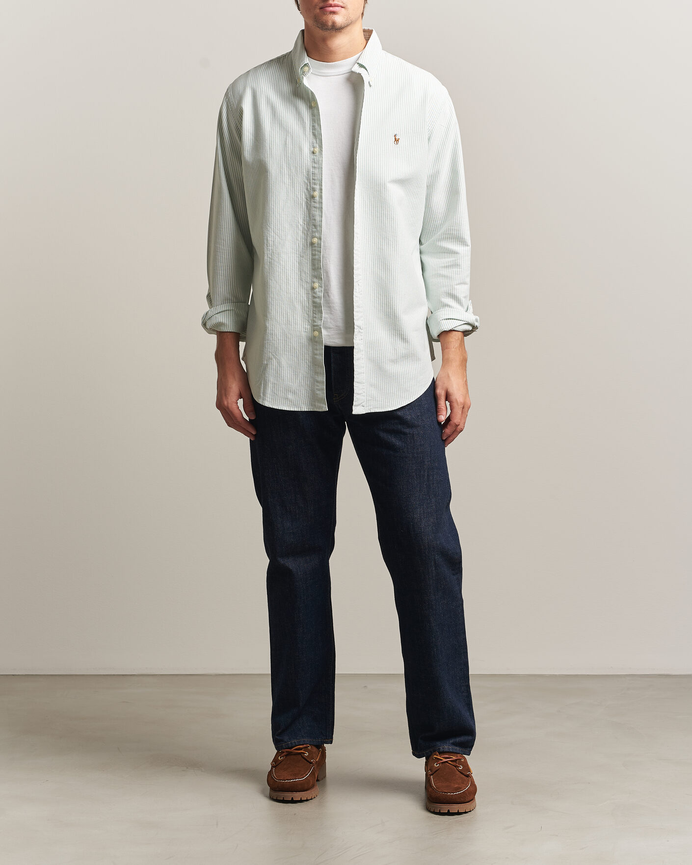 Homme | Chemises | Polo Ralph Lauren | Custom Slim Fit Oxford Shirt Pistachio/White