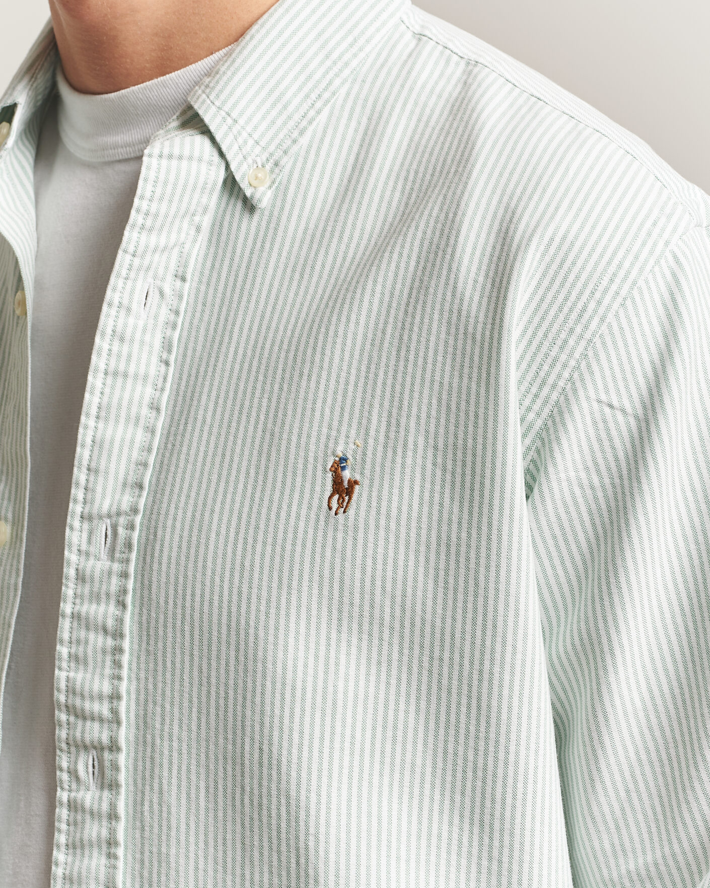 Homme | Chemises | Polo Ralph Lauren | Custom Slim Fit Oxford Shirt Pistachio/White