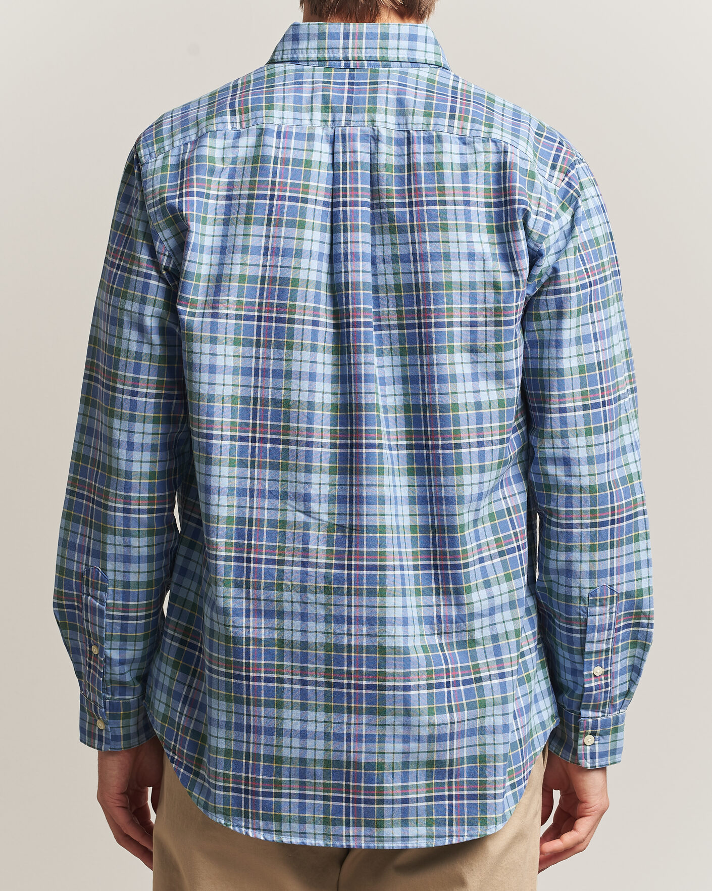 Homme | Chemises | Polo Ralph Lauren | Custom Slim Fit Check Oxford Shirt Blue Dusty/Green